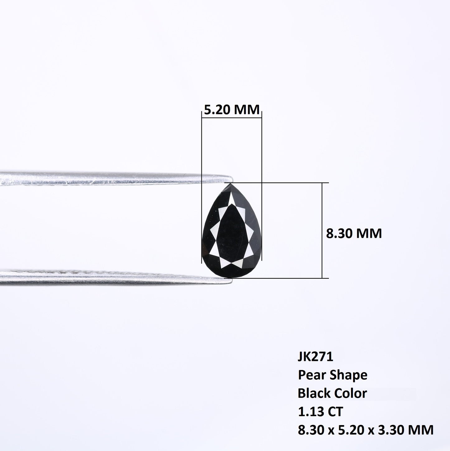 1.13 CT Treated Black Pear Cut Fancy Diamond For Engagement Ring - JayKrishna Diamond
