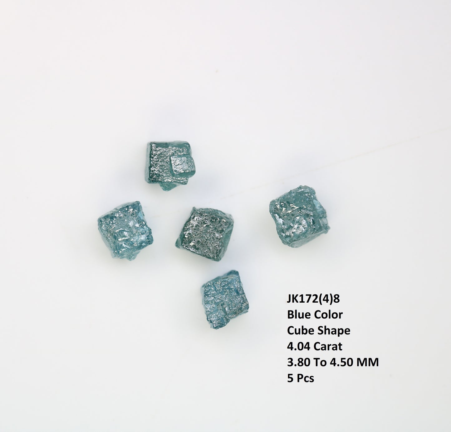 4.04 CT Raw Cube Blue Rough Diamond For Engagement Ring - JayKrishna Diamond
