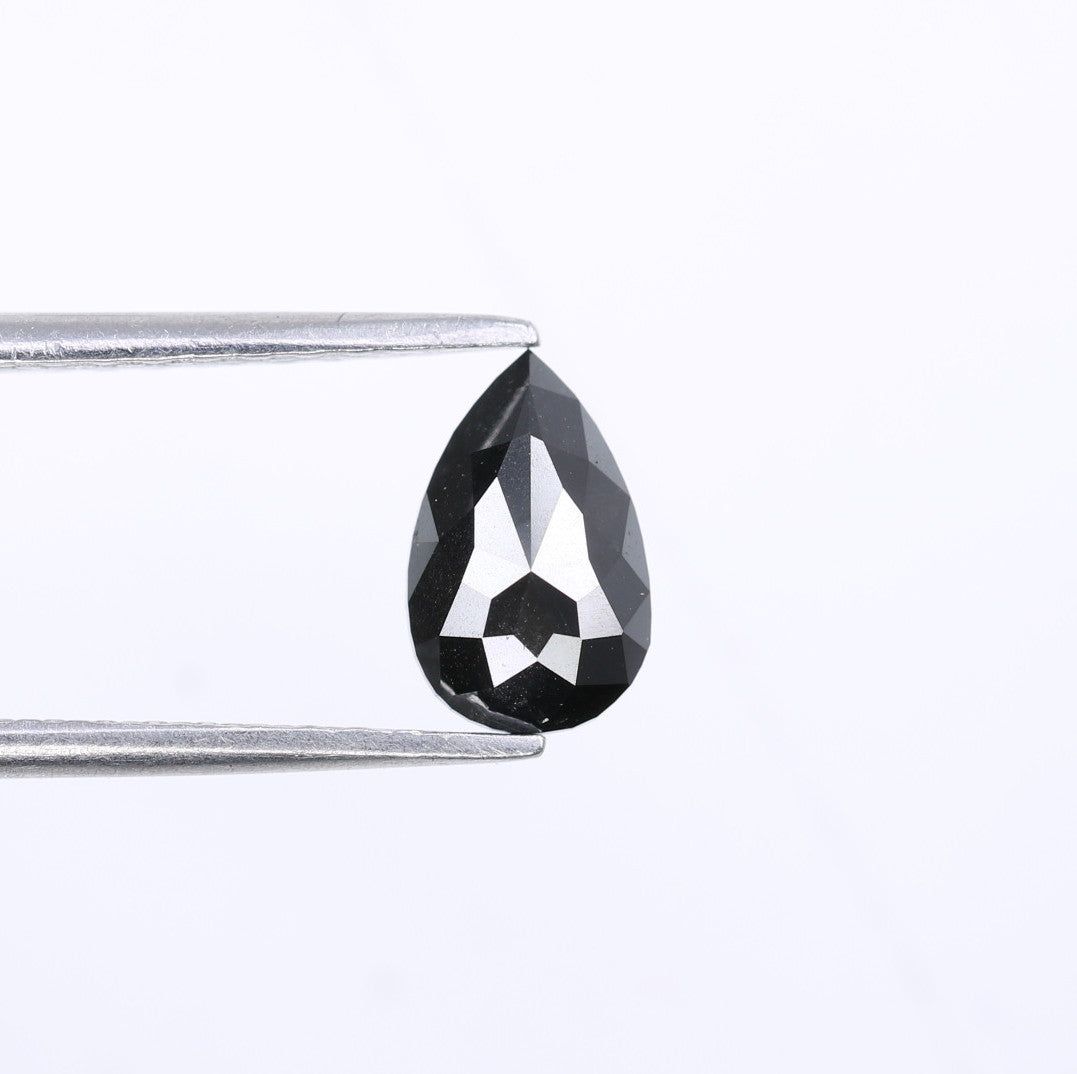 1.13 CT Treated Black Pear Cut Fancy Diamond For Engagement Ring - JayKrishna Diamond