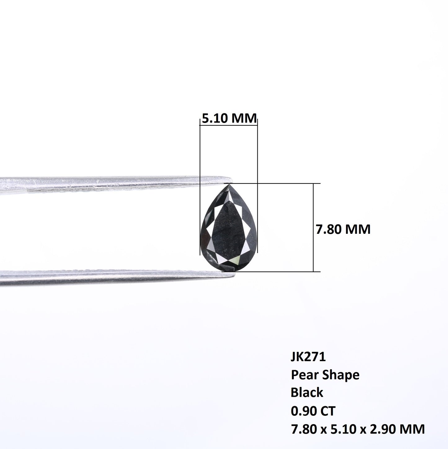 0.90 CT Pear Shape Treated Black Fancy Cut Diamond For Wedding Ring - JayKrishna Diamond