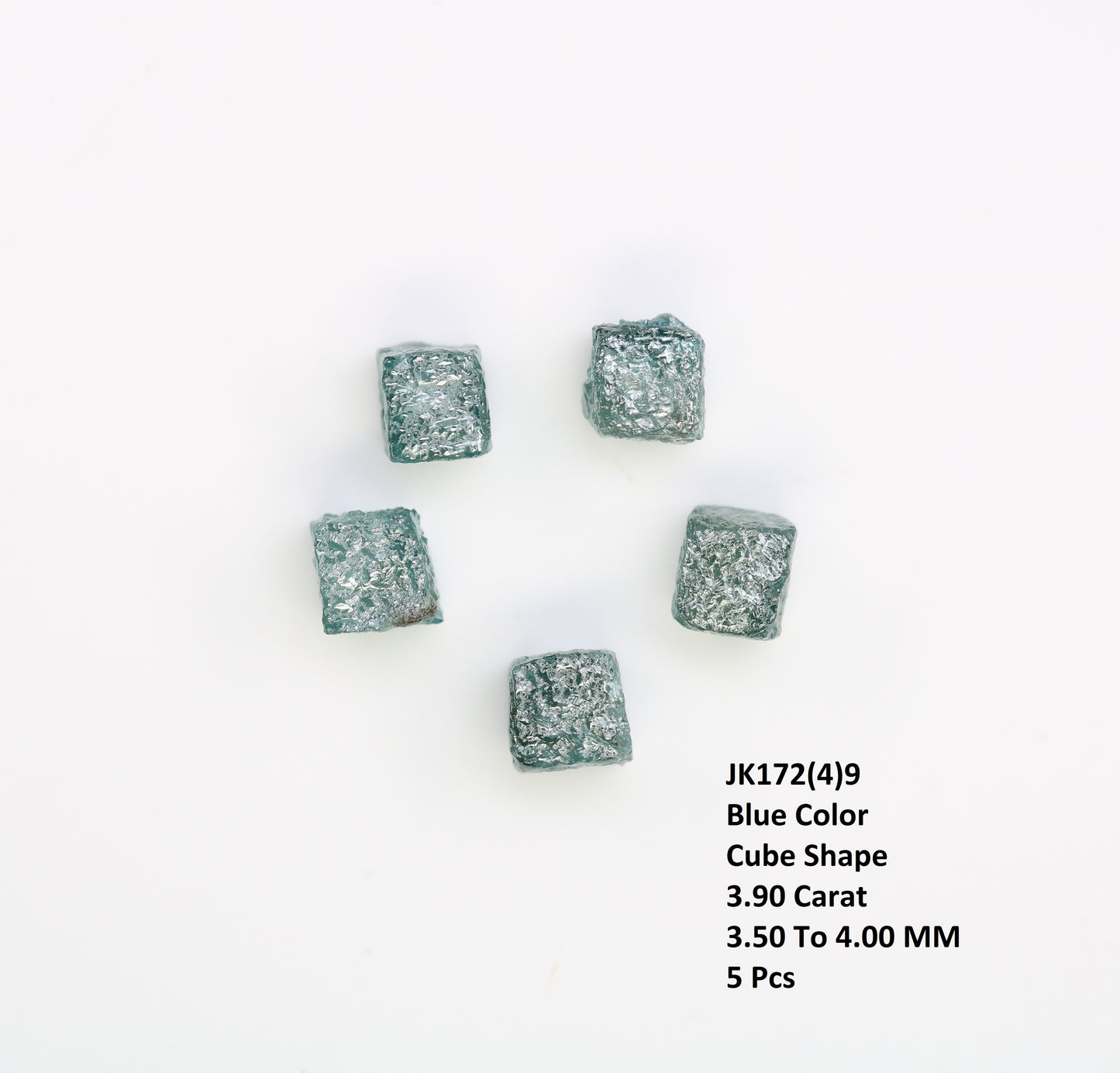 3.90 CT Blue Rough Raw Cube Diamond For Engagement Ring - JayKrishna Diamond