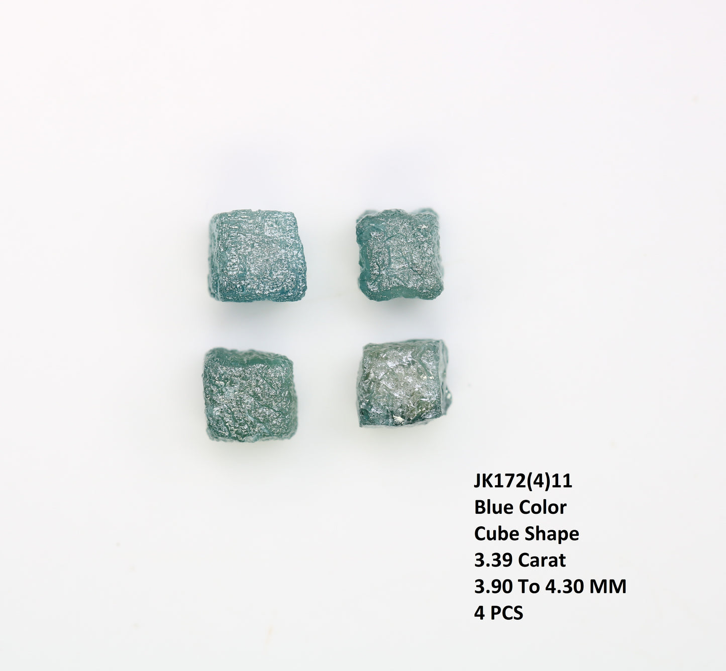 3.39 CT Cube Raw Blue Rough Diamond For Engagement Ring - JayKrishna Diamond