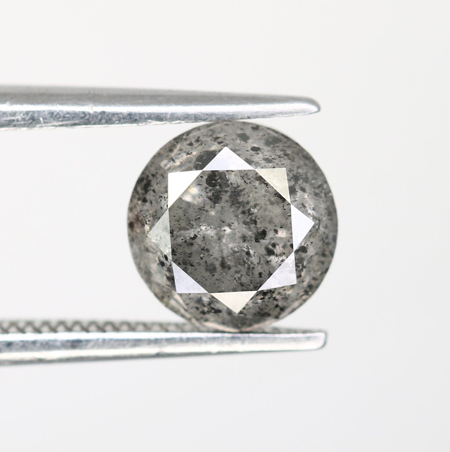 1.63 CT Round Brilliant Cut Salt And Pepper Diamond For Engagement Ring - JayKrishna Diamond