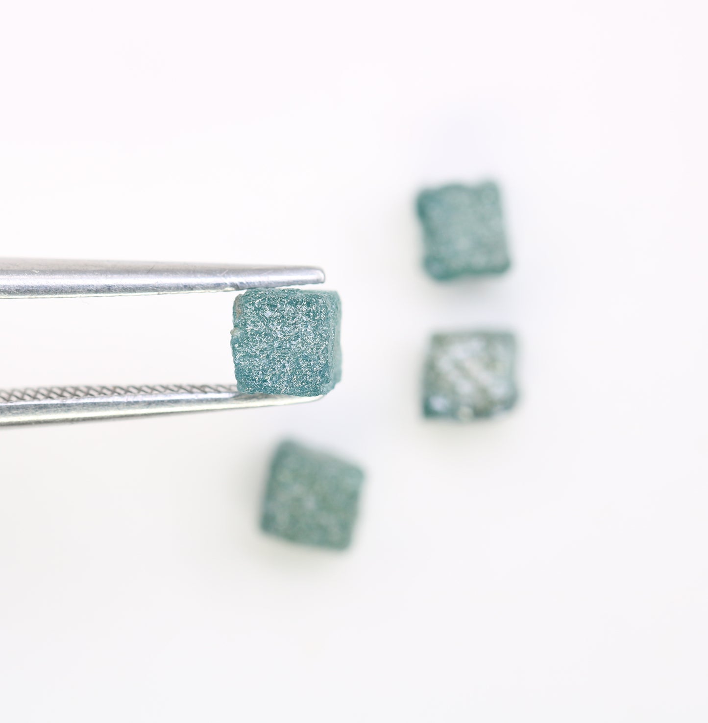 3.39 CT Cube Raw Blue Rough Diamond For Engagement Ring - JayKrishna Diamond