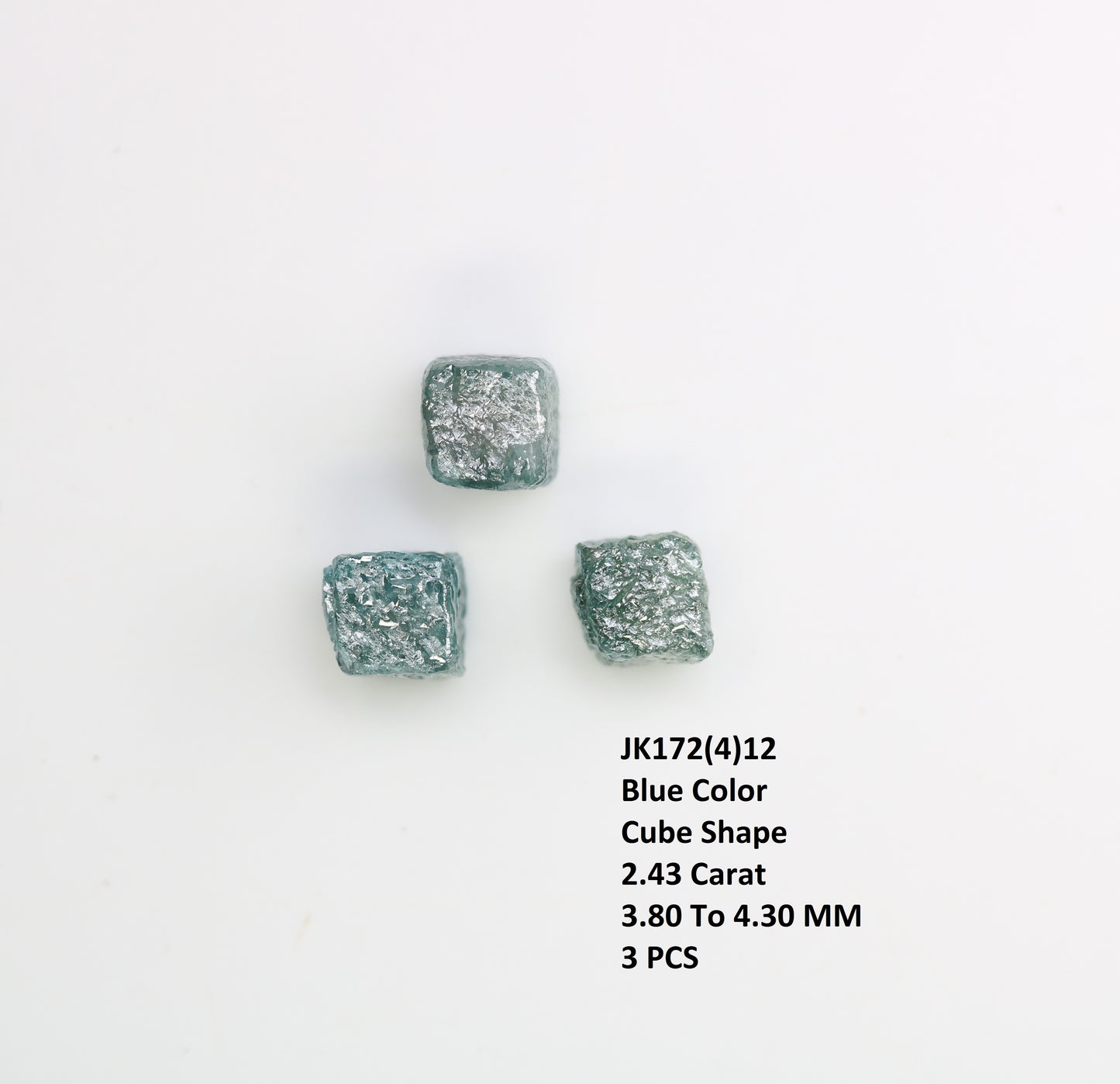 2.43 CT Cube Raw Blue Rough Diamond For Engagement Ring - JayKrishna Diamond