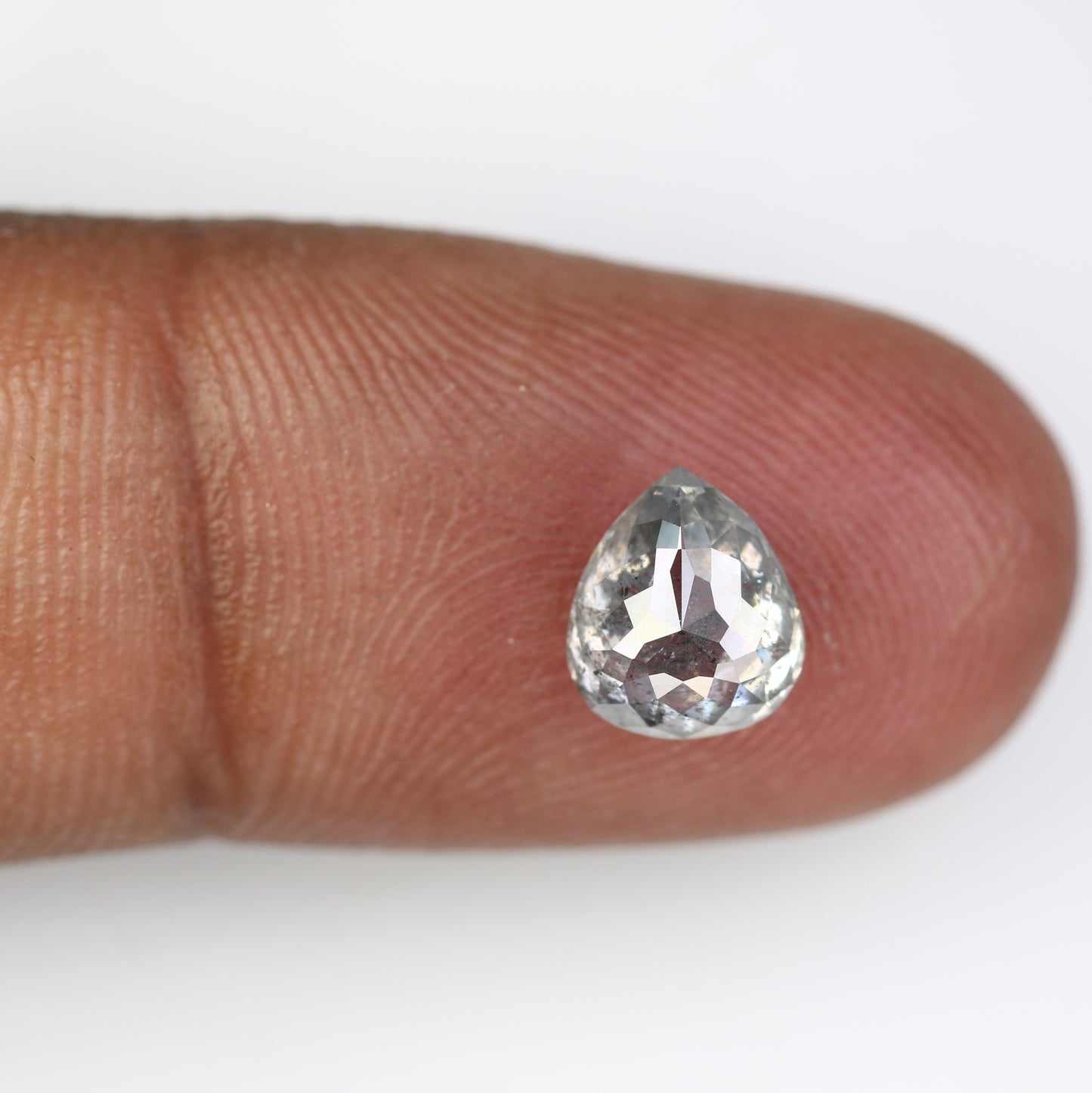 1.62 CT Pear Shape Salt And Pepper Diamond For Engagement Ring - JayKrishna Diamond