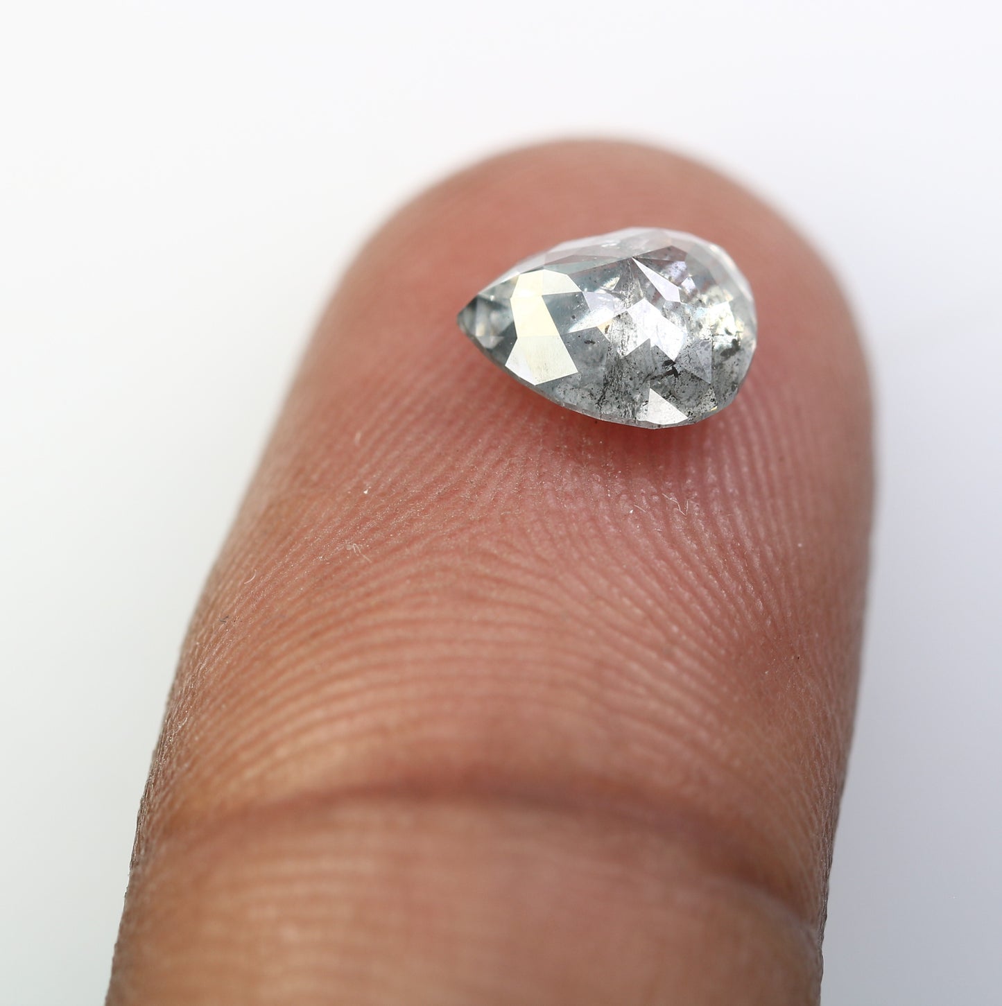1.62 CT Pear Shape Salt And Pepper Diamond For Engagement Ring - JayKrishna Diamond