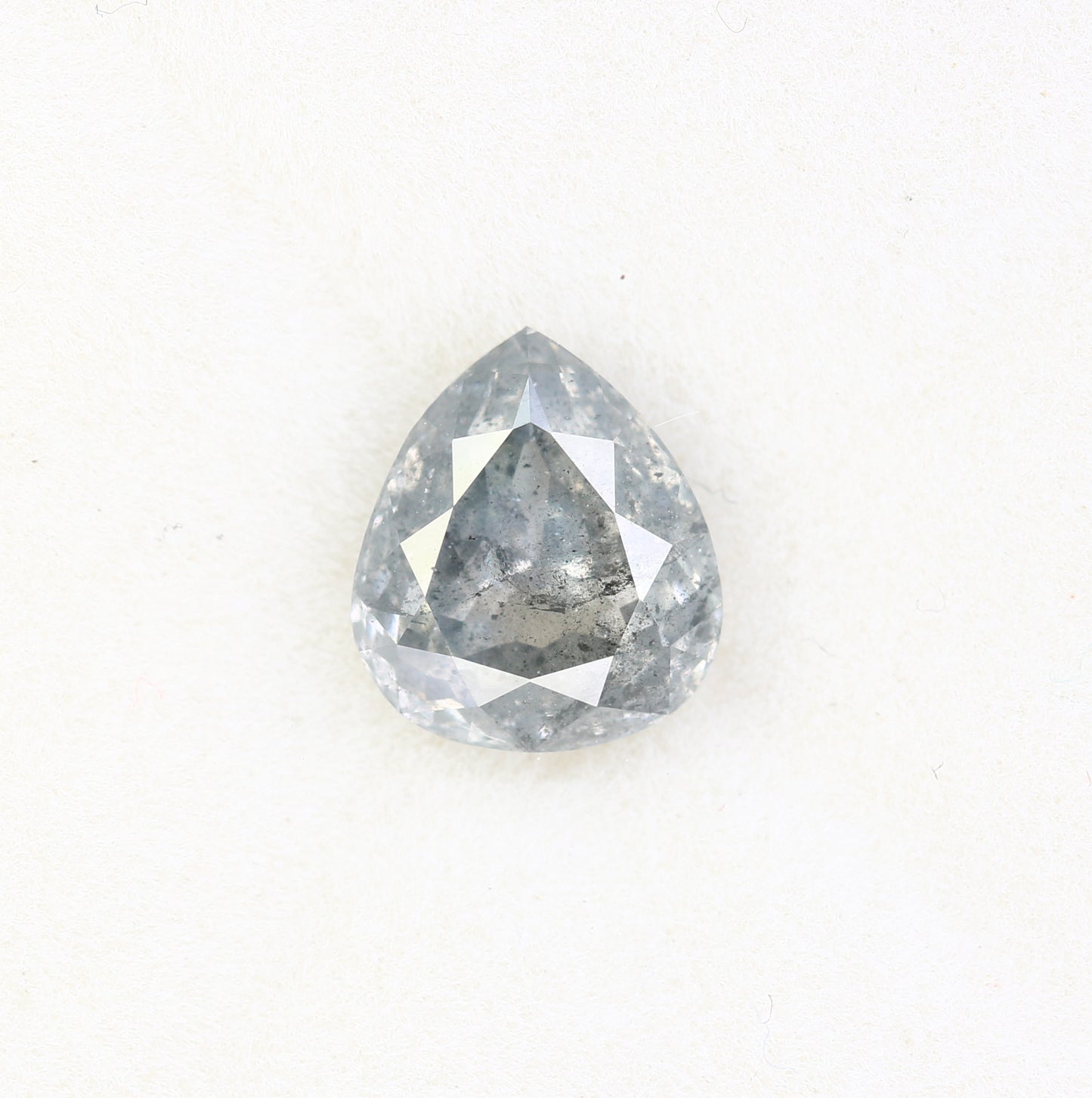 1.62 CT Pear Shape Salt And Pepper Diamond For Engagement Ring - JayKrishna Diamond