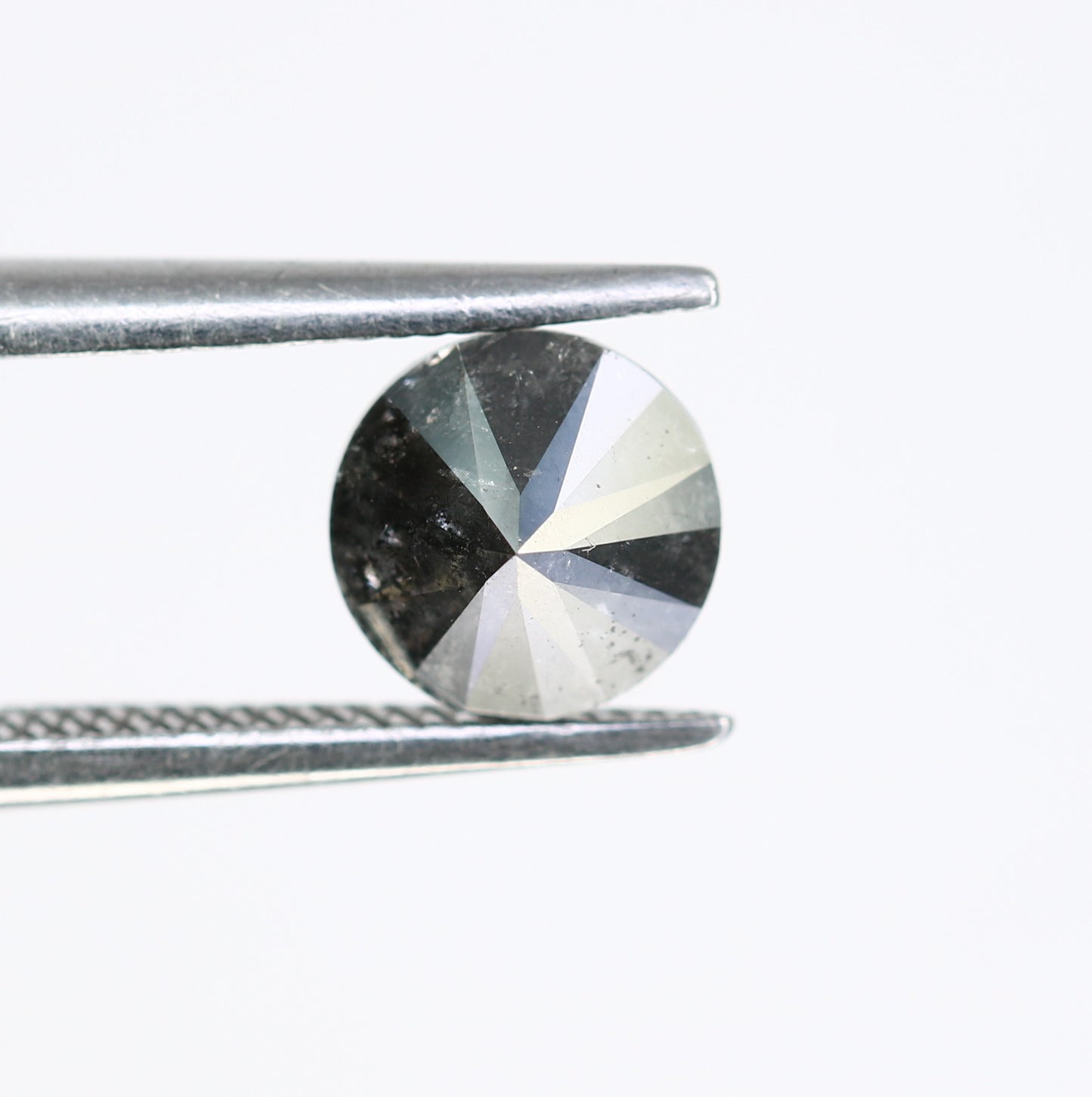 1.08 CT Salt And Pepper Round Brilliant Cut Diamond For Engagement Ring - JayKrishna Diamond