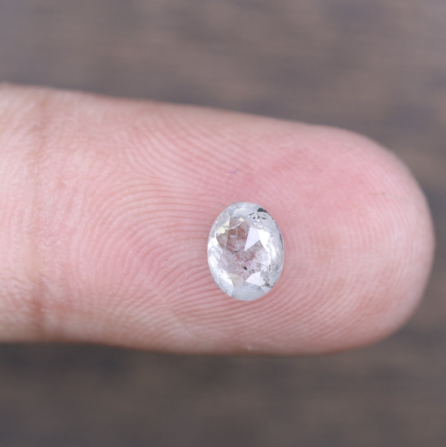 0.84 CT 6.40 MM Oval Cut Salt And Pepper Diamond For Wedding Ring - JayKrishna Diamond