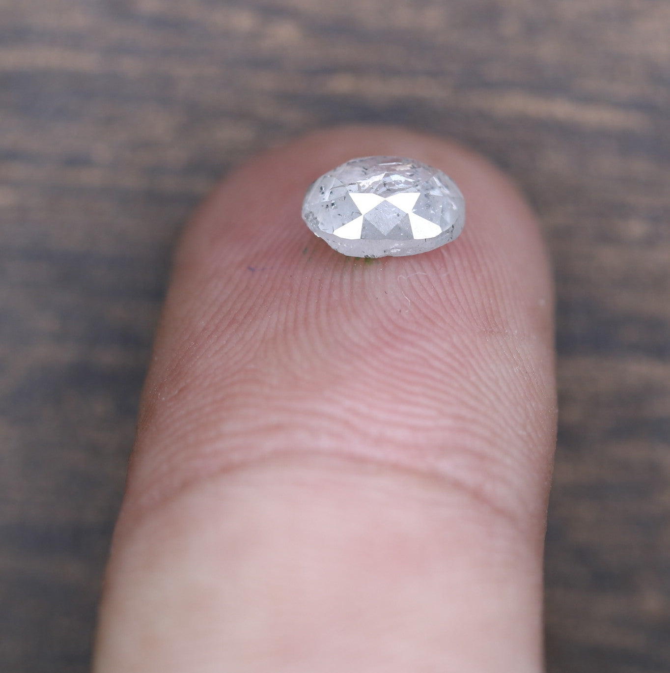 0.84 CT 6.40 MM Oval Cut Salt And Pepper Diamond For Wedding Ring - JayKrishna Diamond