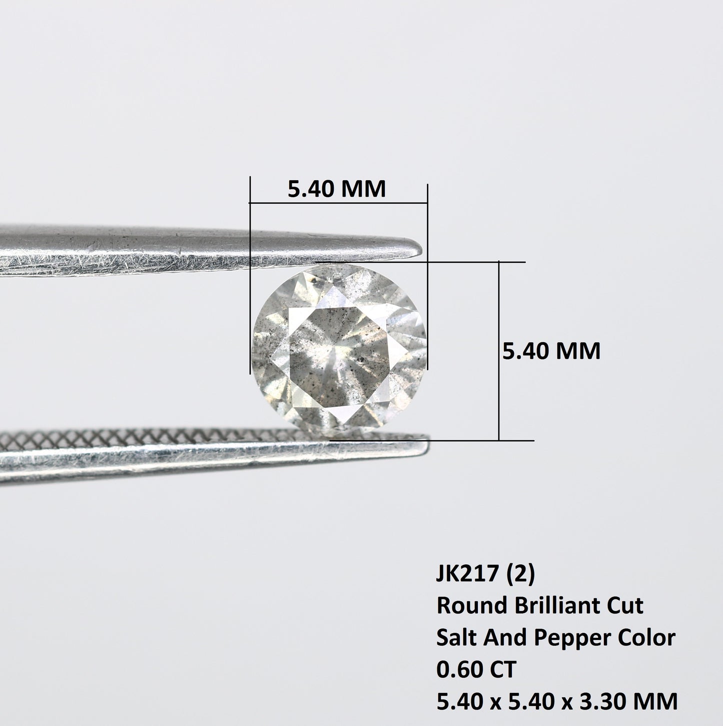 0.60 CT Salt and Pepper Round Brilliant Cut Diamond for an Elegant Engagement Ring: Unique Gemstone Jewelry - JayKrishna Diamond