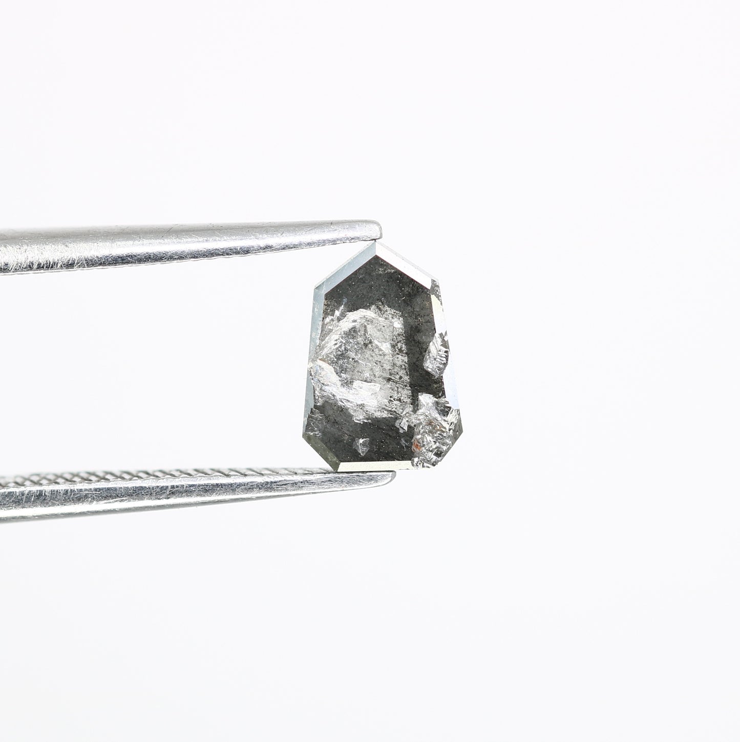 0.92 CT Salt And Pepper Shield Shaped 7.30 MM Diamond For Engagement Ring - JayKrishna Diamond