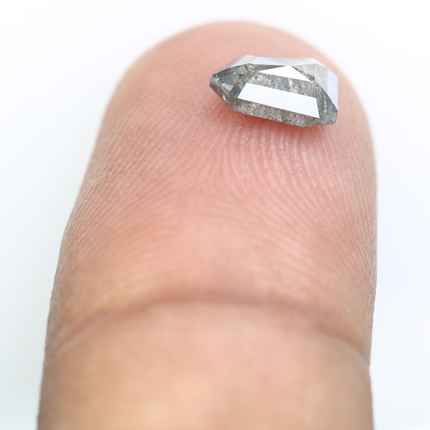 0.92 CT Salt And Pepper Shield Shaped 7.30 MM Diamond For Engagement Ring - JayKrishna Diamond