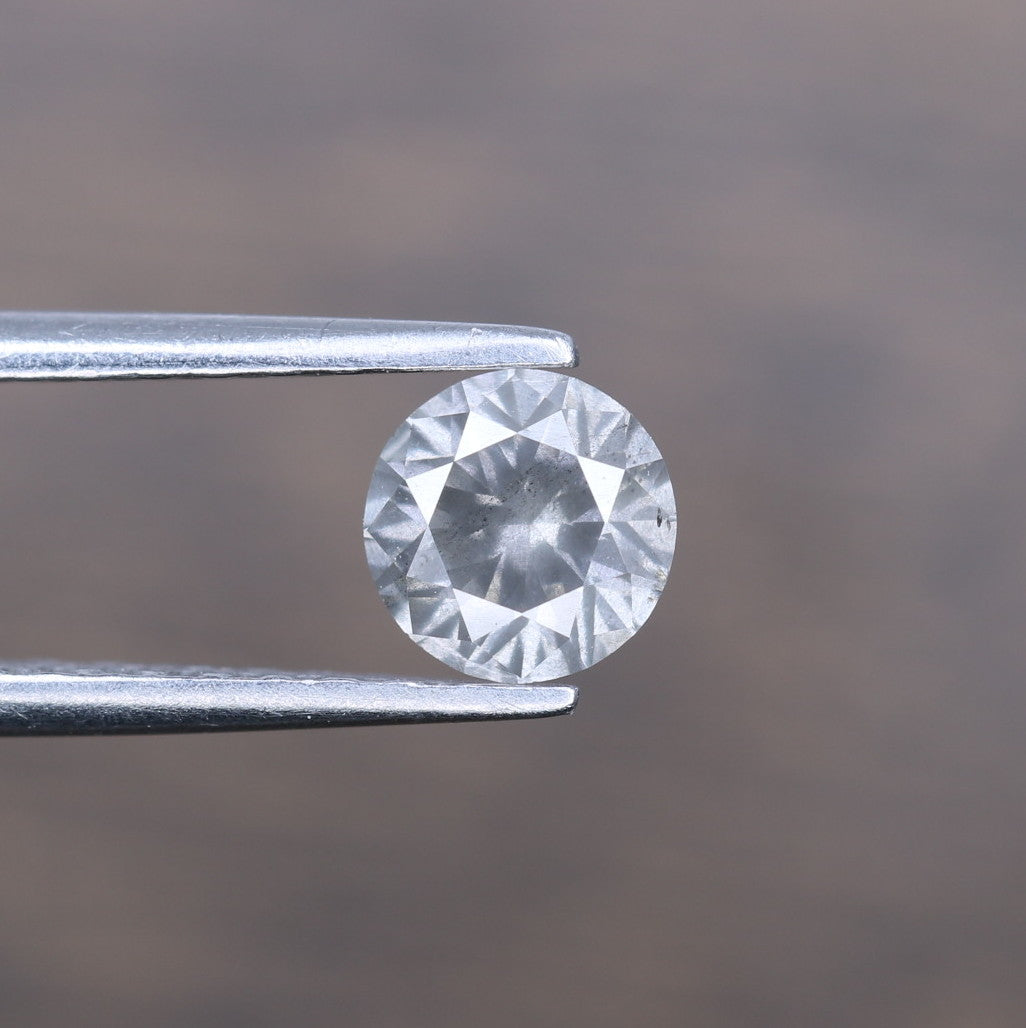 0.61 CT Natural Salt and Pepper Round Brilliant Cut Diamond (5.30 x 3.30 MM) for an Elegant Necklace: Unique Gemstone Jewelry - JayKrishna Diamond