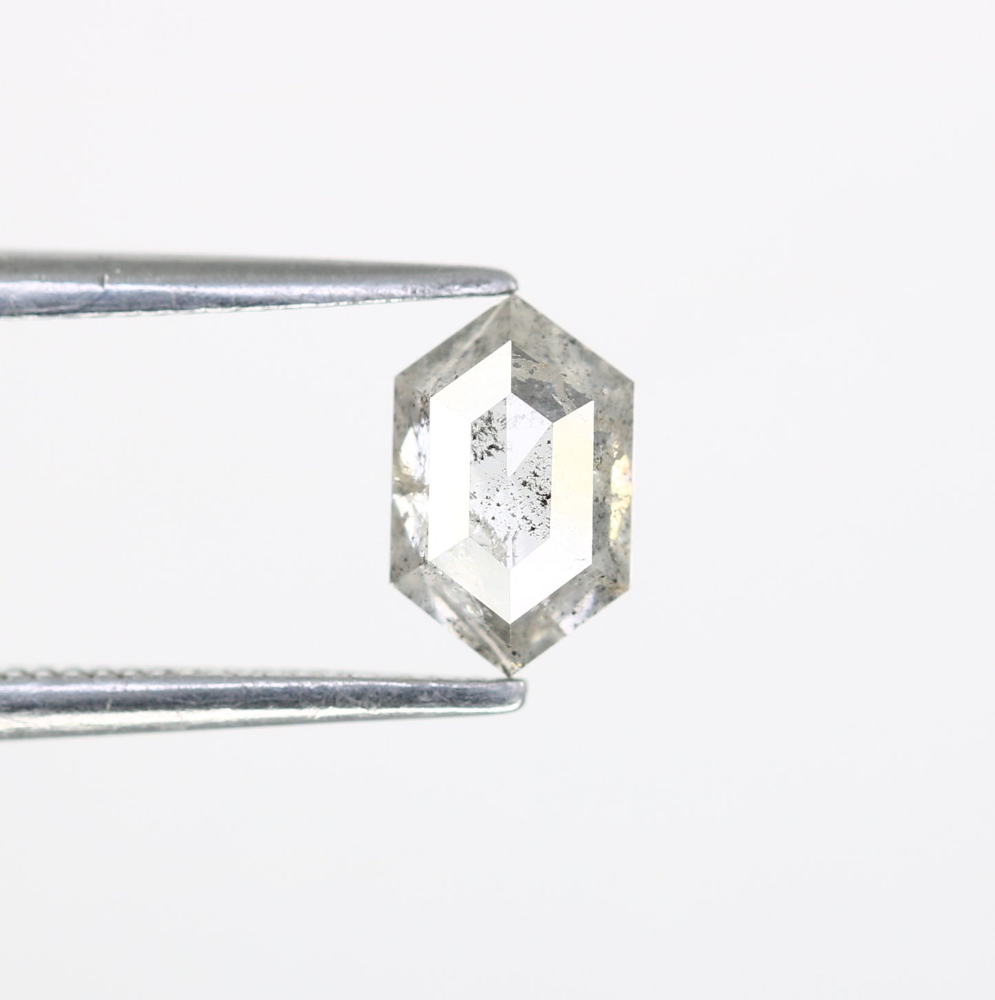 0.69 CT Salt And Pepper Elongated Hexagon Shape Diamond For Engagement Ring - JayKrishna Diamond