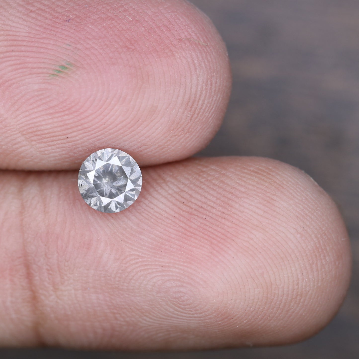 0.61 CT Natural Salt and Pepper Round Brilliant Cut Diamond (5.30 x 3.30 MM) for an Elegant Necklace: Unique Gemstone Jewelry - JayKrishna Diamond