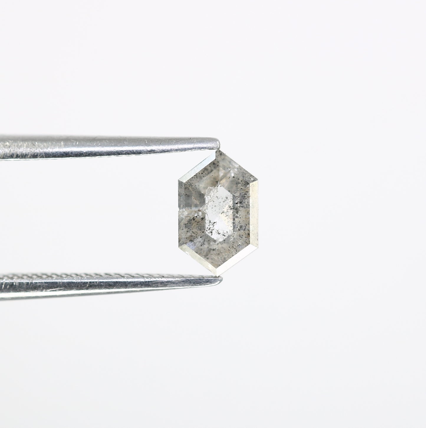 0.69 CT Salt And Pepper Elongated Hexagon Shape Diamond For Engagement Ring - JayKrishna Diamond