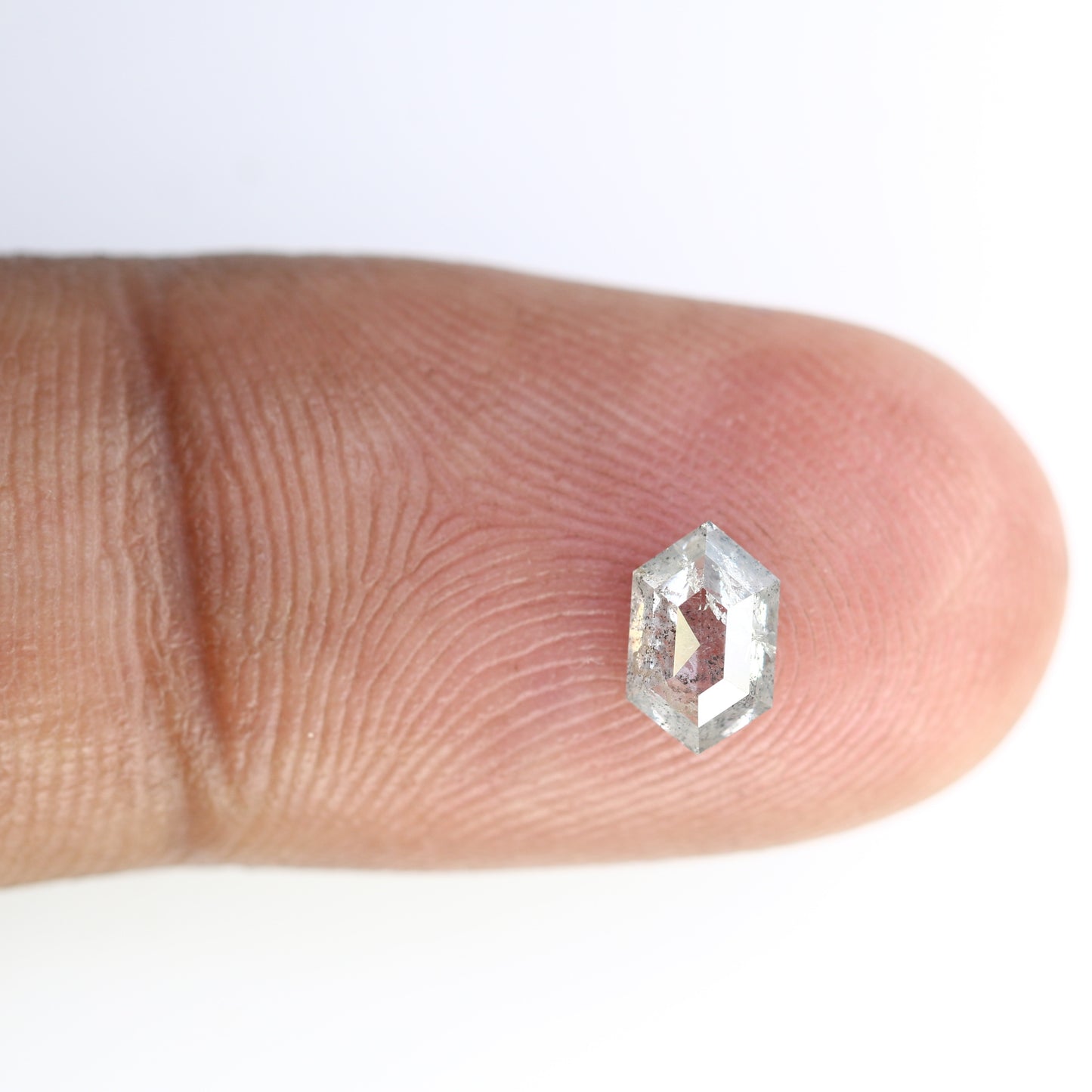 0.69 CT Salt And Pepper Elongated Hexagon Shape Diamond For Engagement Ring - JayKrishna Diamond
