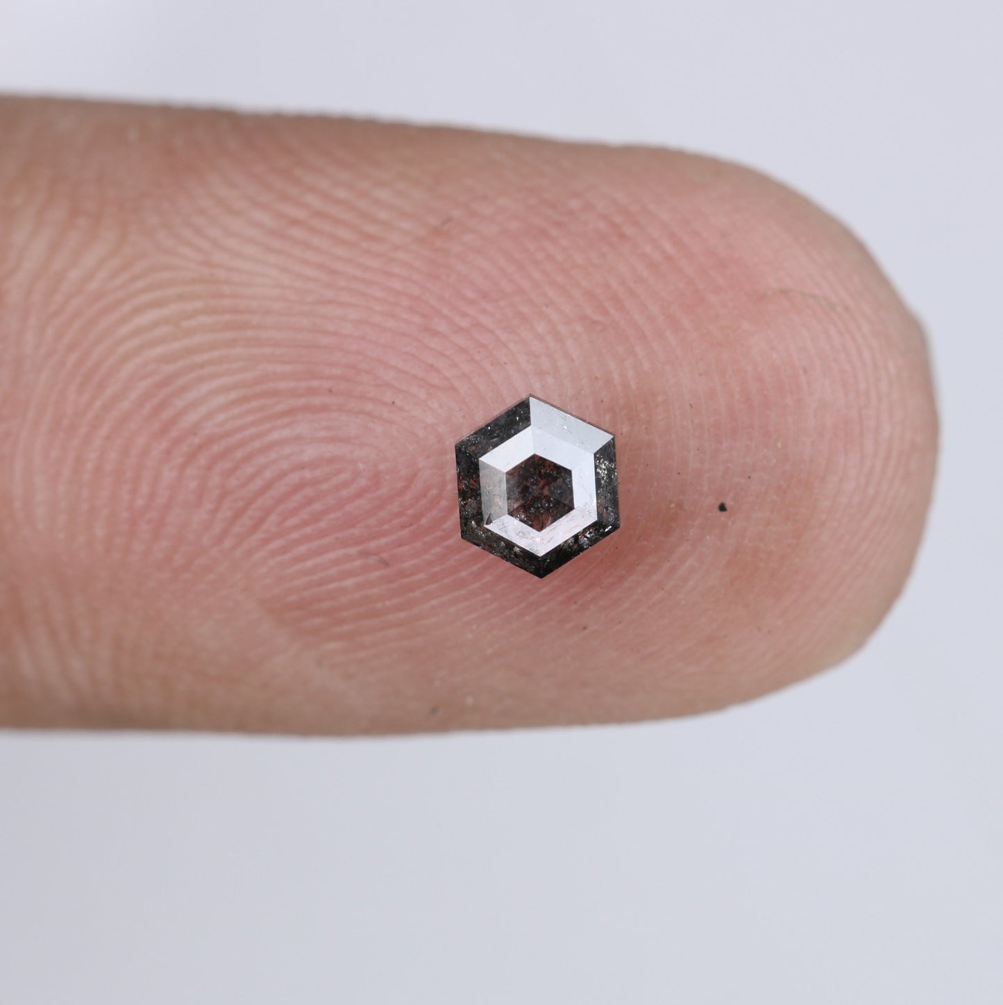 Unique 0.42 CT Hexagon Cut Salt & Pepper Diamond | Perfect for Engagement Rings - JayKrishna Diamond