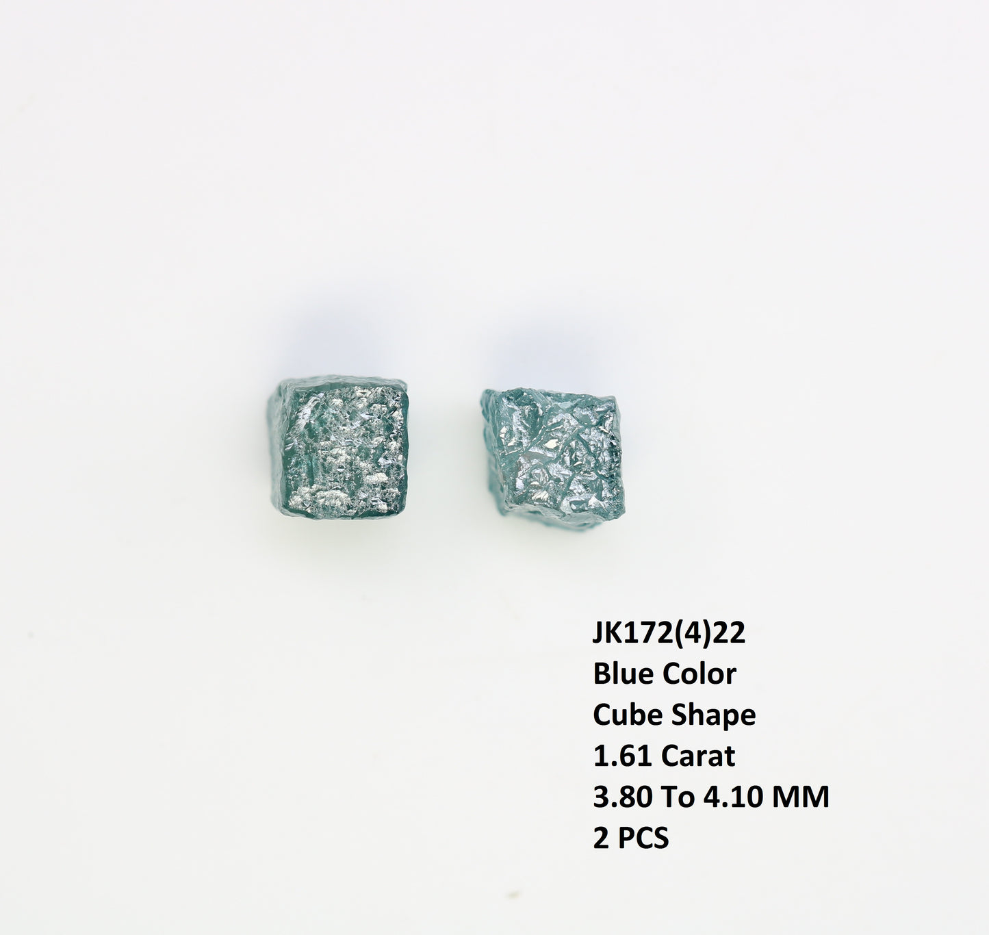 1.61 CT Blue Rough Cube Raw Diamond For Engagement Ring - JayKrishna Diamond