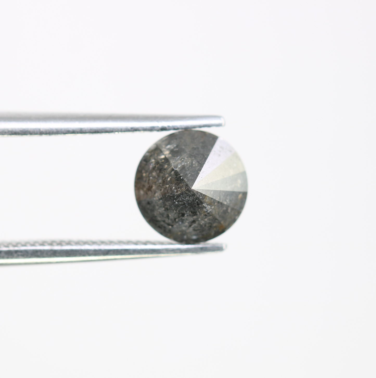 1.37 CT Natural Salt And Pepper Round Brilliant Cut Diamond For Engagement Ring - JayKrishna Diamond