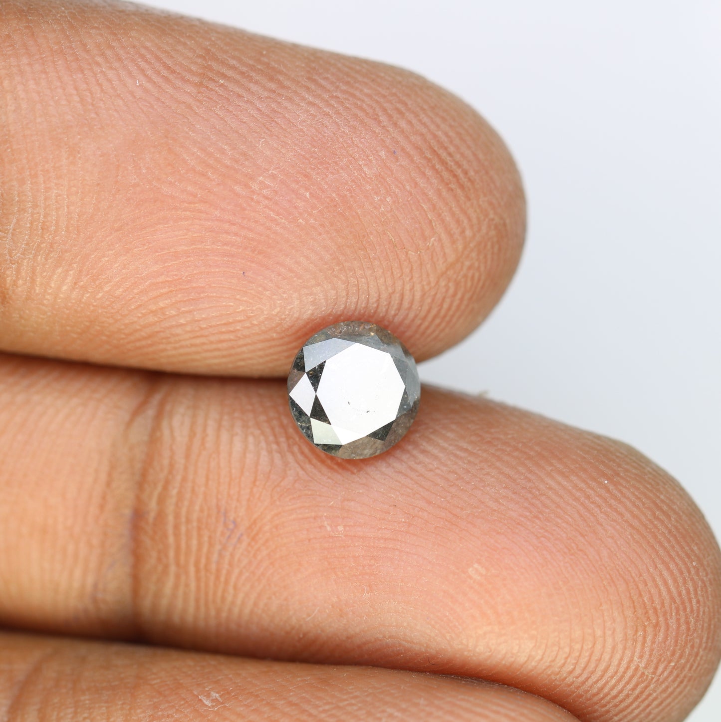 1.37 CT Natural Salt And Pepper Round Brilliant Cut Diamond For Engagement Ring - JayKrishna Diamond
