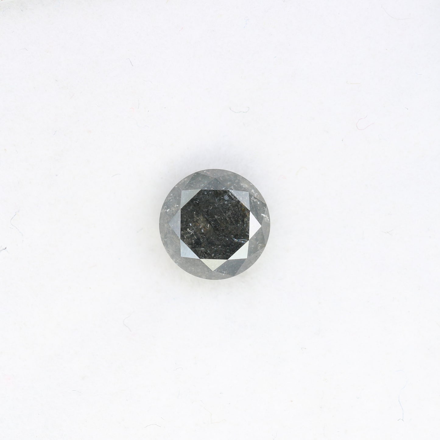1.37 CT Natural Salt And Pepper Round Brilliant Cut Diamond For Engagement Ring - JayKrishna Diamond