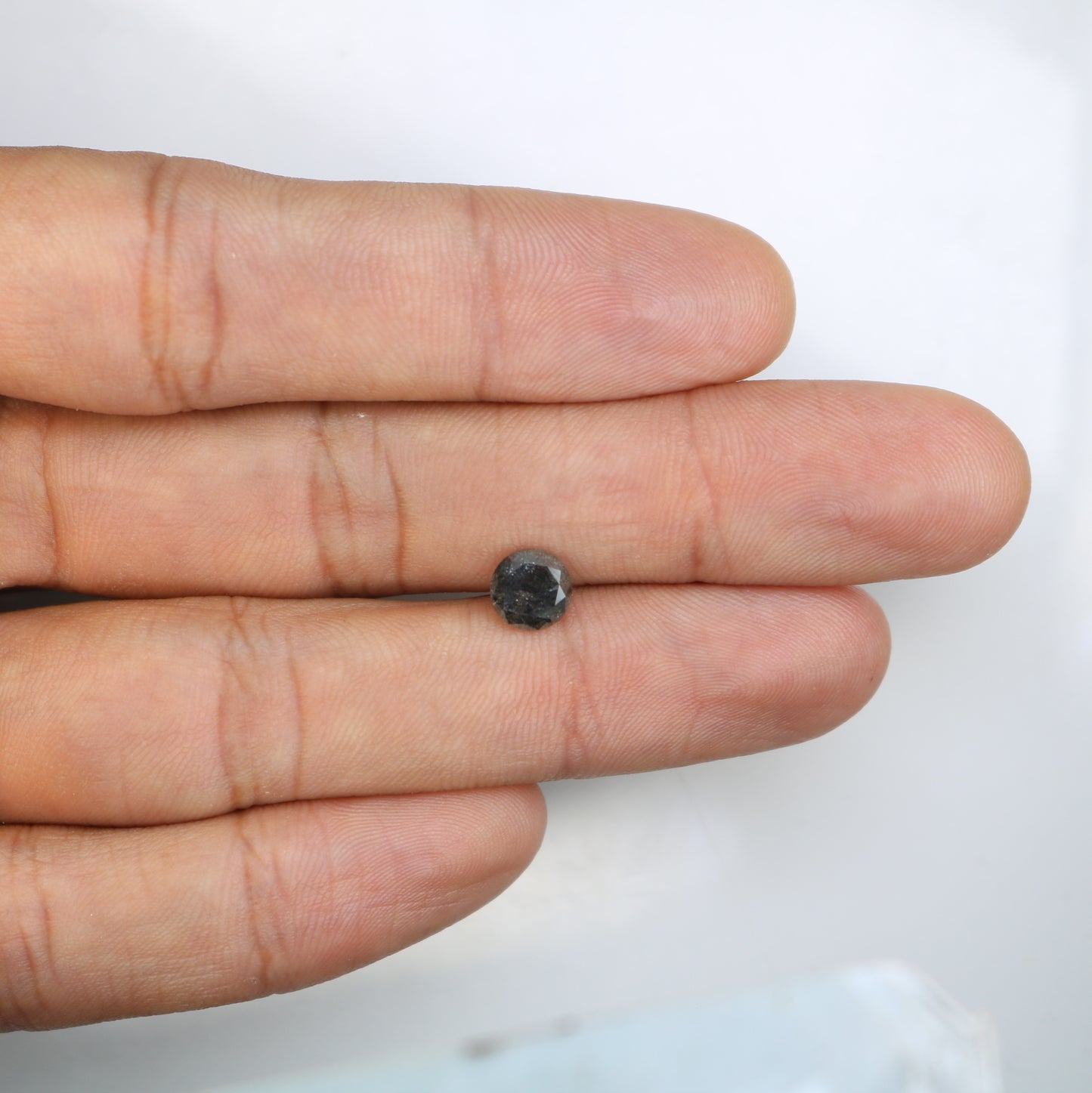 1.37 CT Natural Salt And Pepper Round Brilliant Cut Diamond For Engagement Ring - JayKrishna Diamond