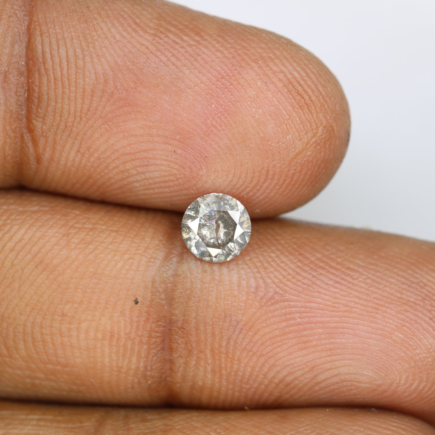0.65 CT Salt and Pepper Loose Round Brilliant Cut Diamond for Engagement Ring - Unique Gemstone for Custom Bridal Jewelry - JayKrishna Diamond