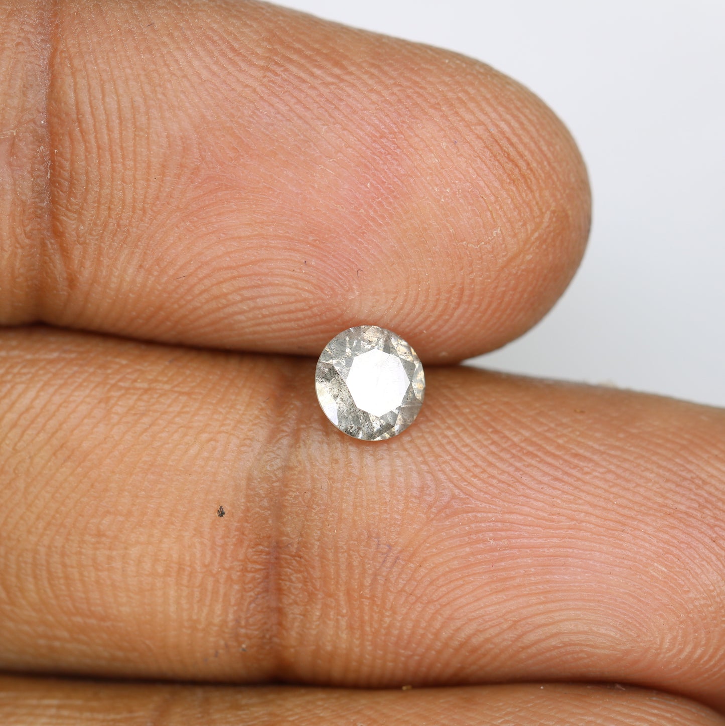0.65 CT Salt and Pepper Loose Round Brilliant Cut Diamond for Engagement Ring - Unique Gemstone for Custom Bridal Jewelry - JayKrishna Diamond