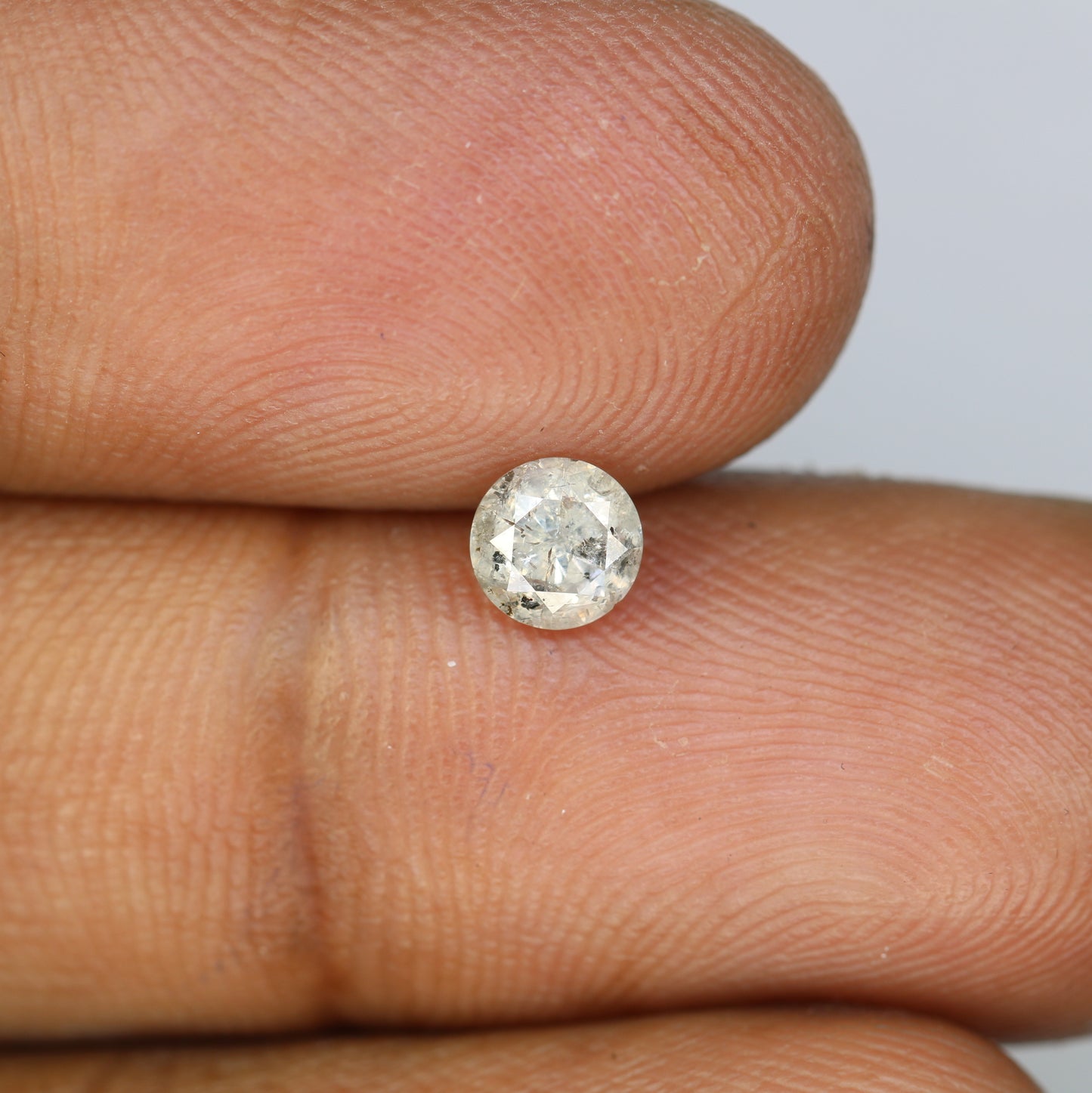 0.59 CT Natural Round Brilliant Cut Salt and Pepper Diamond – Elegant Loose Gem for Unique Engagement Rings - JayKrishna Diamond