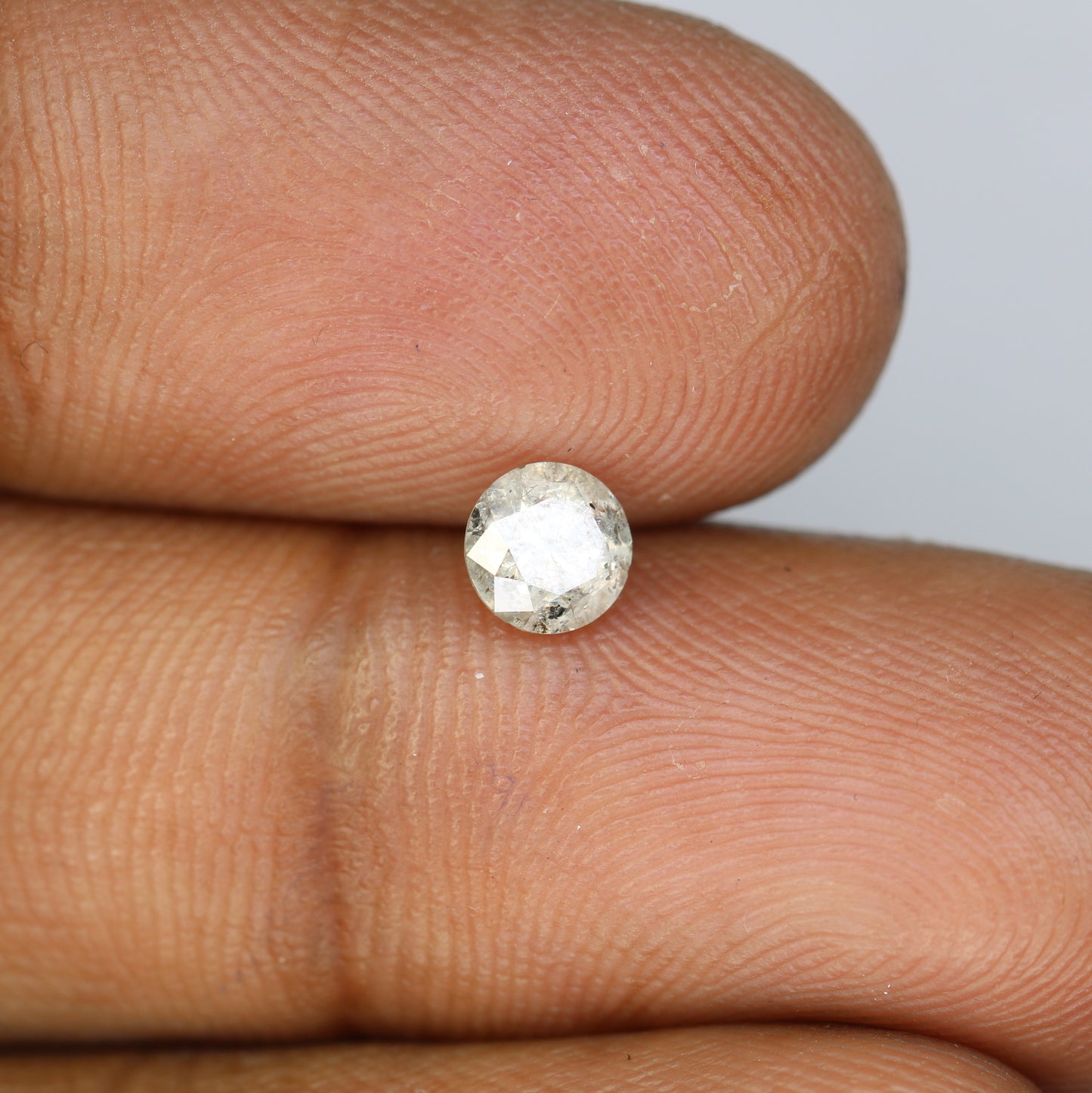 0.59 CT Natural Round Brilliant Cut Salt and Pepper Diamond – Elegant Loose Gem for Unique Engagement Rings - JayKrishna Diamond