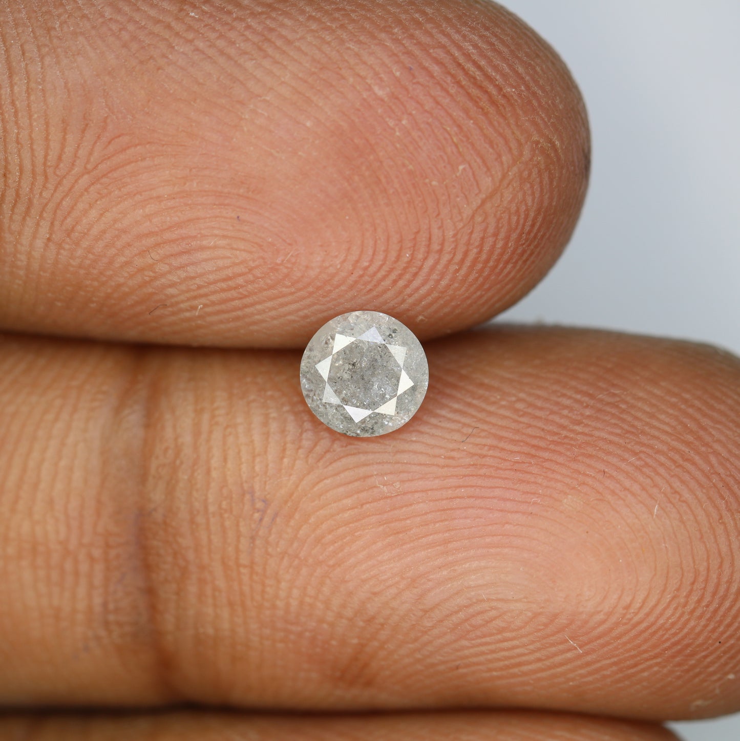 0.58 CT Round Brilliant Cut Natural Salt and Pepper Diamond – Elegant Loose Gem for Unique Engagement Rings - JayKrishna Diamond