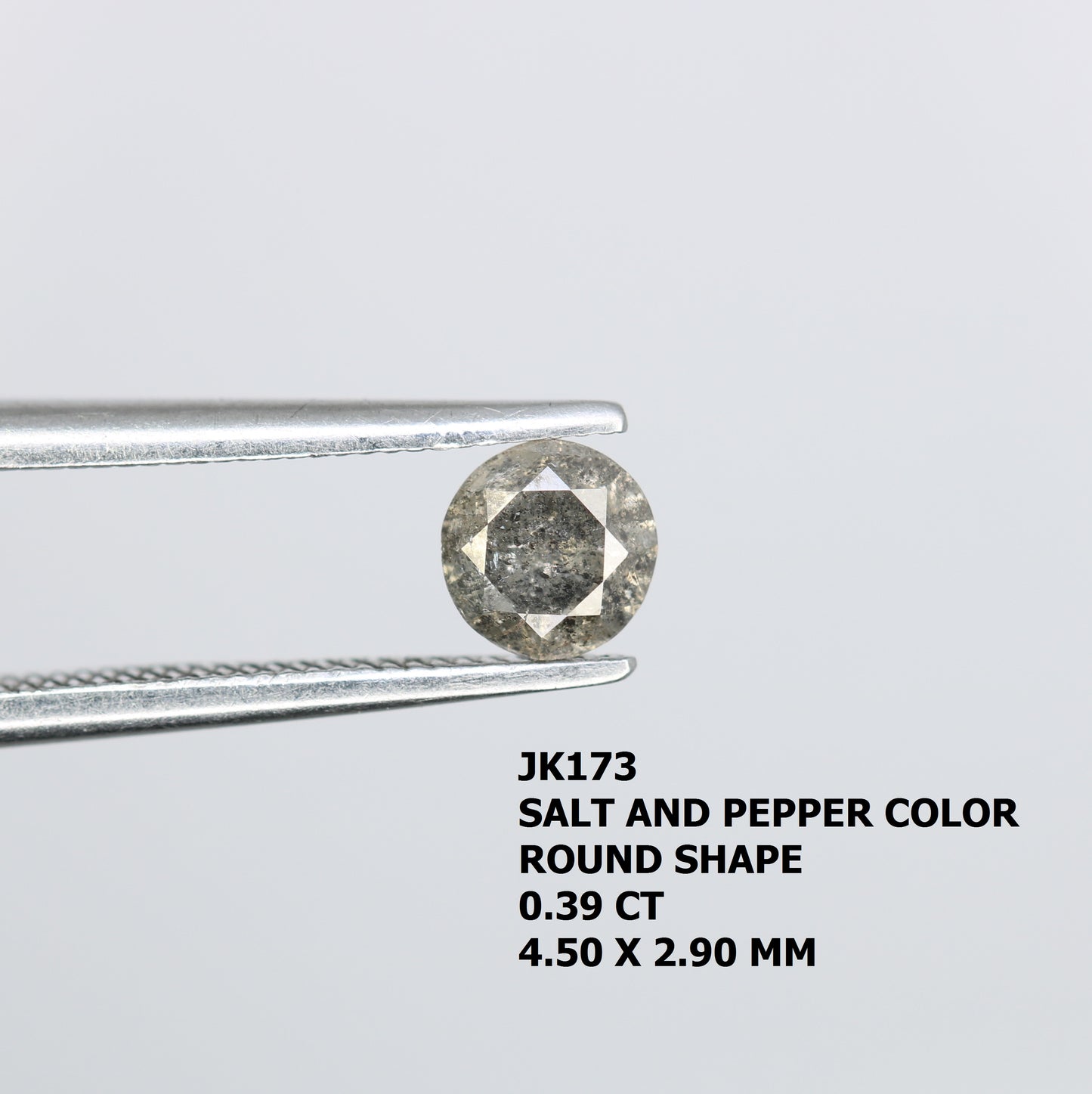 0.39 CT Round Brilliant Cut Salt and Pepper Diamond for Custom Engagement Rings, Unique Fine Jewelry & Ethical Bridal Jewelry - JayKrishna Diamond