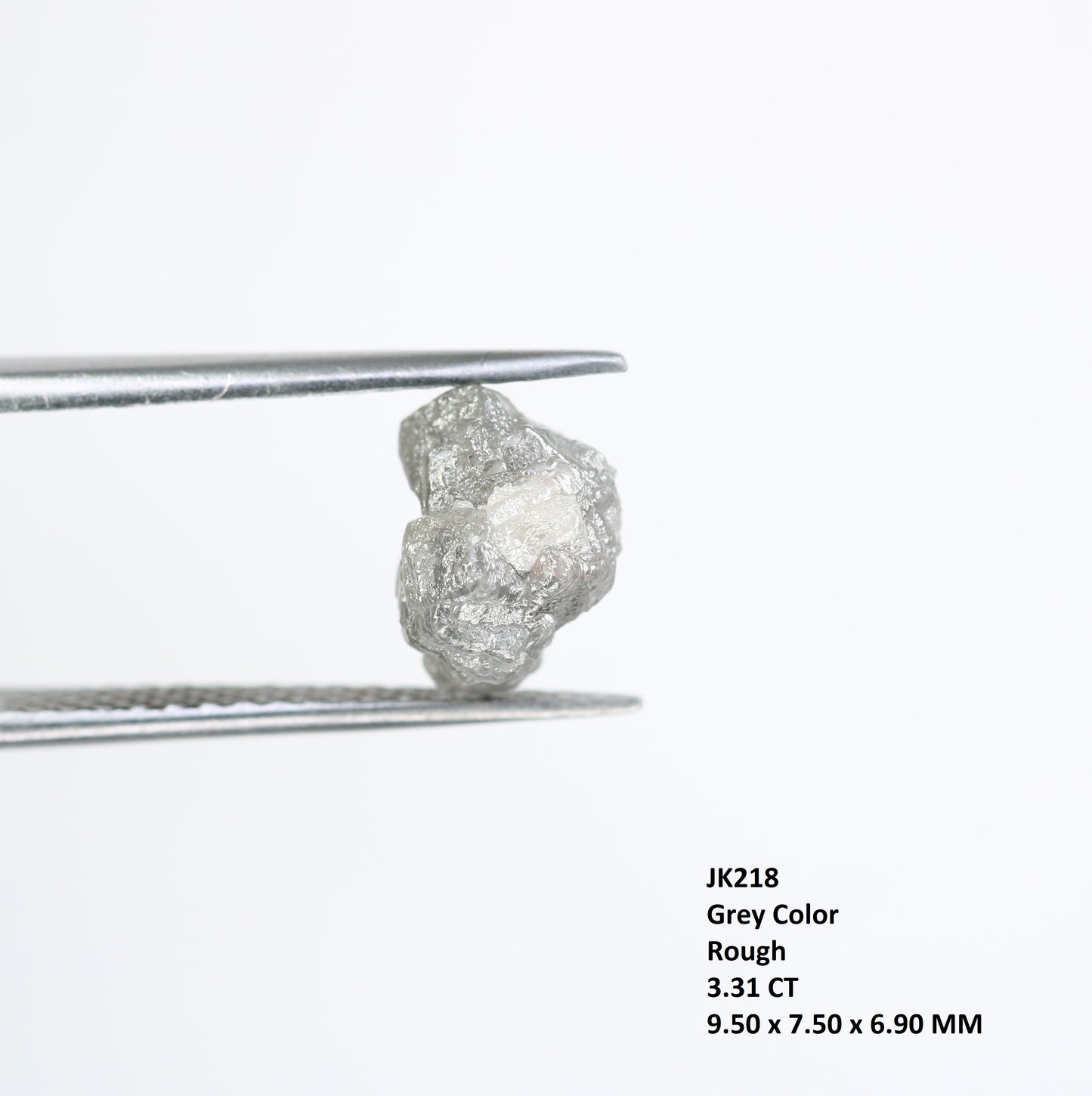 3.31 CT Grey Rough Irregular Cut Raw Diamond For Engagement Ring - JayKrishna Diamond