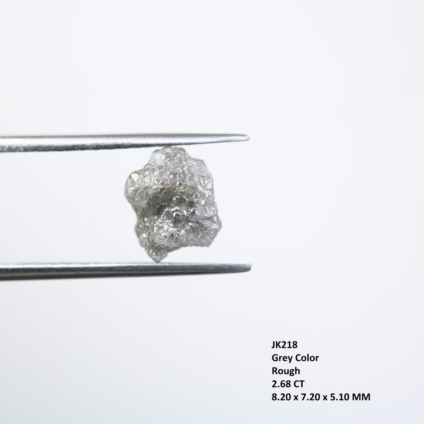 2.68 CT Irregular Cut Rough Grey Raw Diamond For Engagement Ring - JayKrishna Diamond
