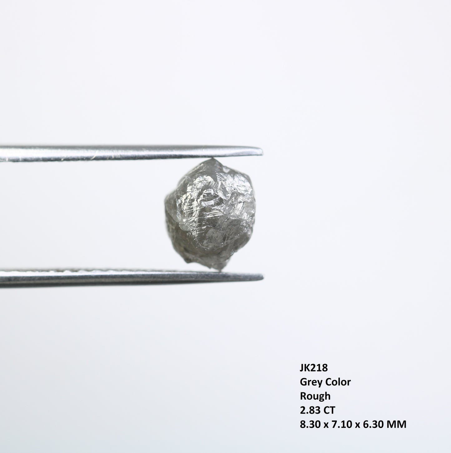 2.83 CT Rough Grey Raw Irregular Cut Diamond For Engagement Ring - JayKrishna Diamond
