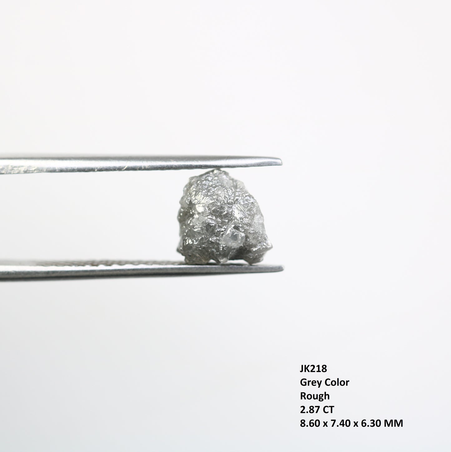 2.87 CT Raw Rough Grey Irregular Cut Diamond For Engagement Ring - JayKrishna Diamond