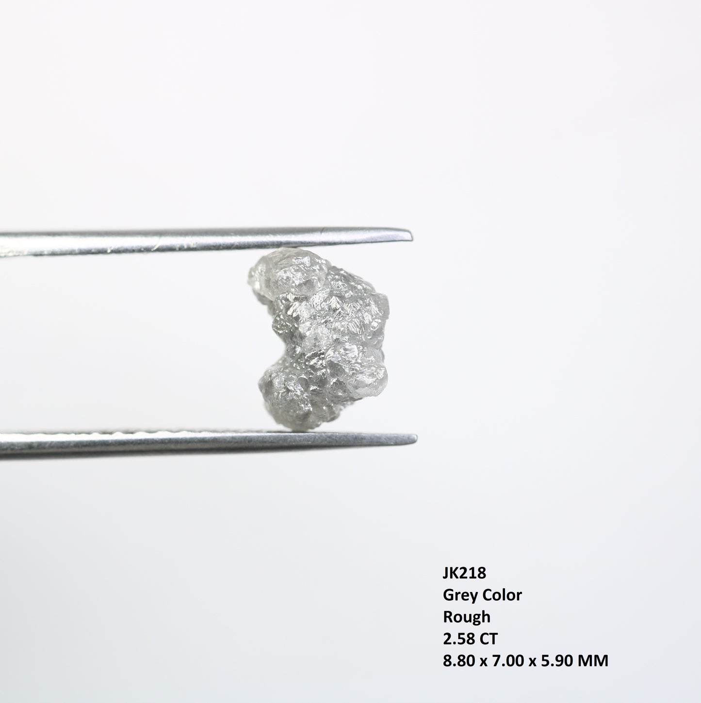 2.58 CT Irregular Cut Rough Grey Diamond For Engagement Ring - JayKrishna Diamond