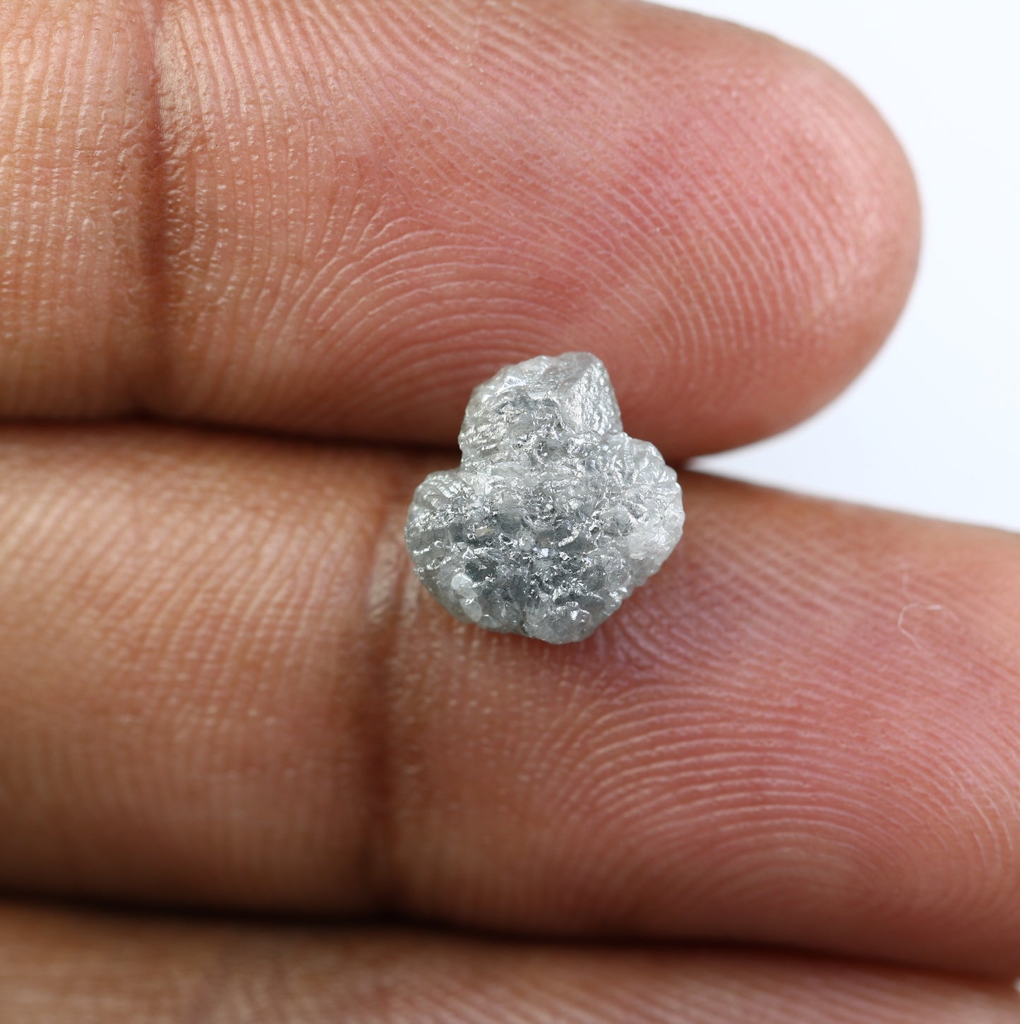 3.19 CT Rough Irregular Cut Grey Raw Diamond For Engagement Ring - JayKrishna Diamond