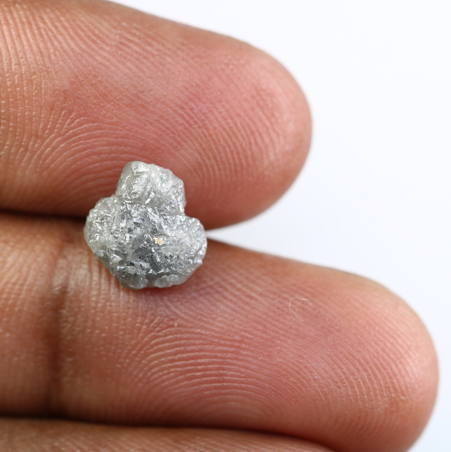 3.19 CT Rough Irregular Cut Grey Raw Diamond For Engagement Ring - JayKrishna Diamond