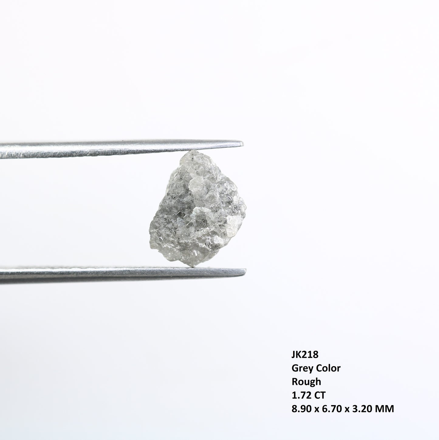 1.72 CT Rough Uncut Grey Raw Diamond For Engagement Ring - JayKrishna Diamond