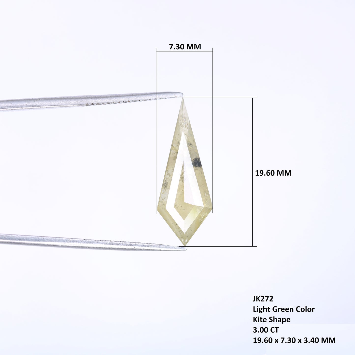 3.00 CT Natural Light Green Fancy Kite Shape Diamond For Engagement Ring - JayKrishna Diamond