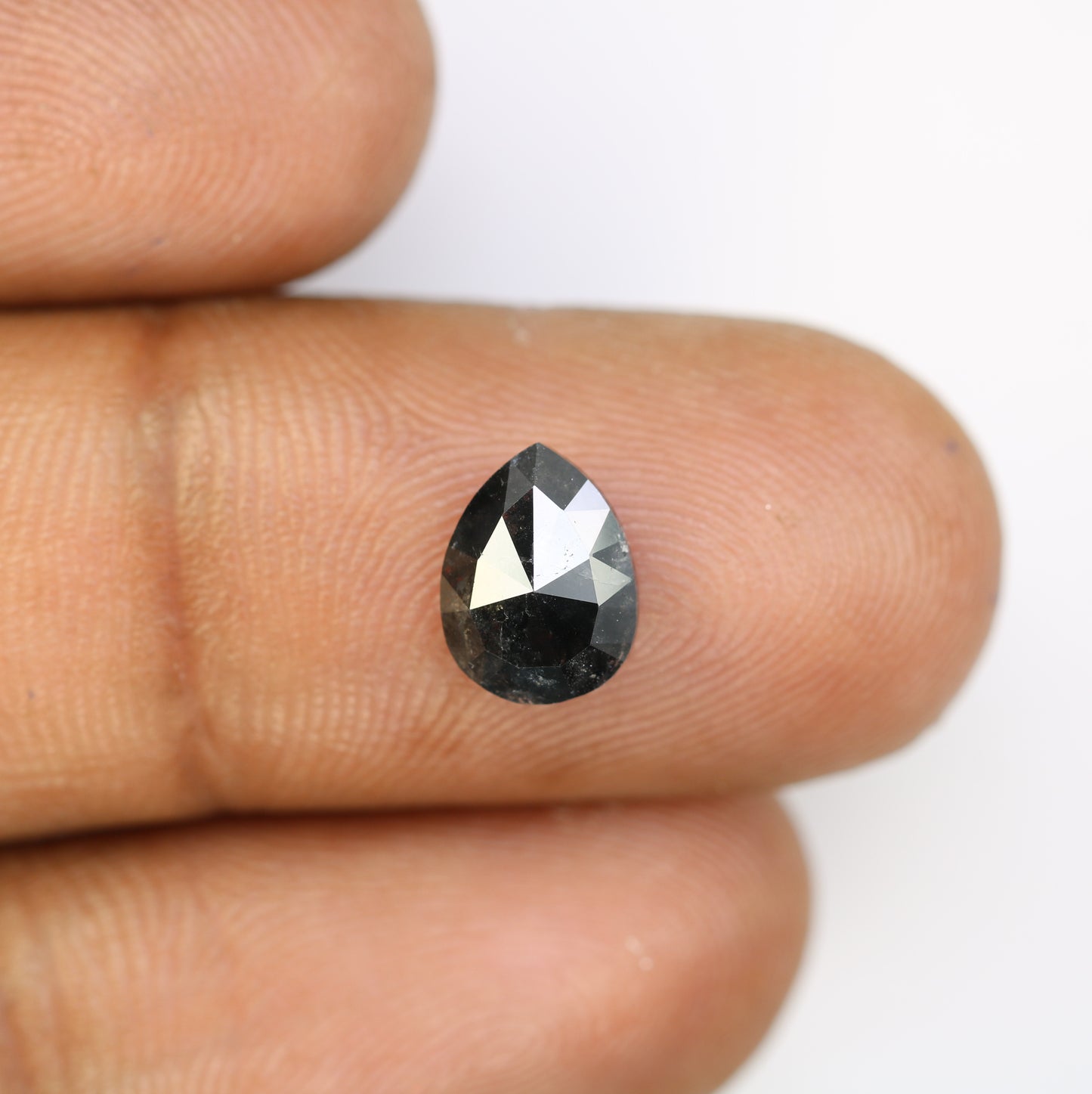 1.96 CT Pear Cut Diamond Salt And Pepper Diamond For Engagement Ring - JayKrishna Diamond