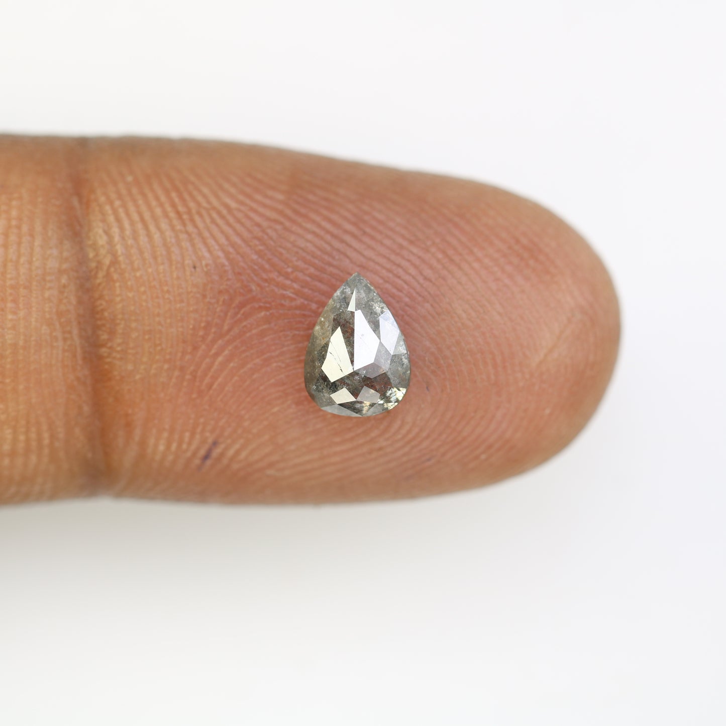0.88 CT Salt And Pepper Pear Cut Natural Diamond For Engagement Ring - JayKrishna Diamond
