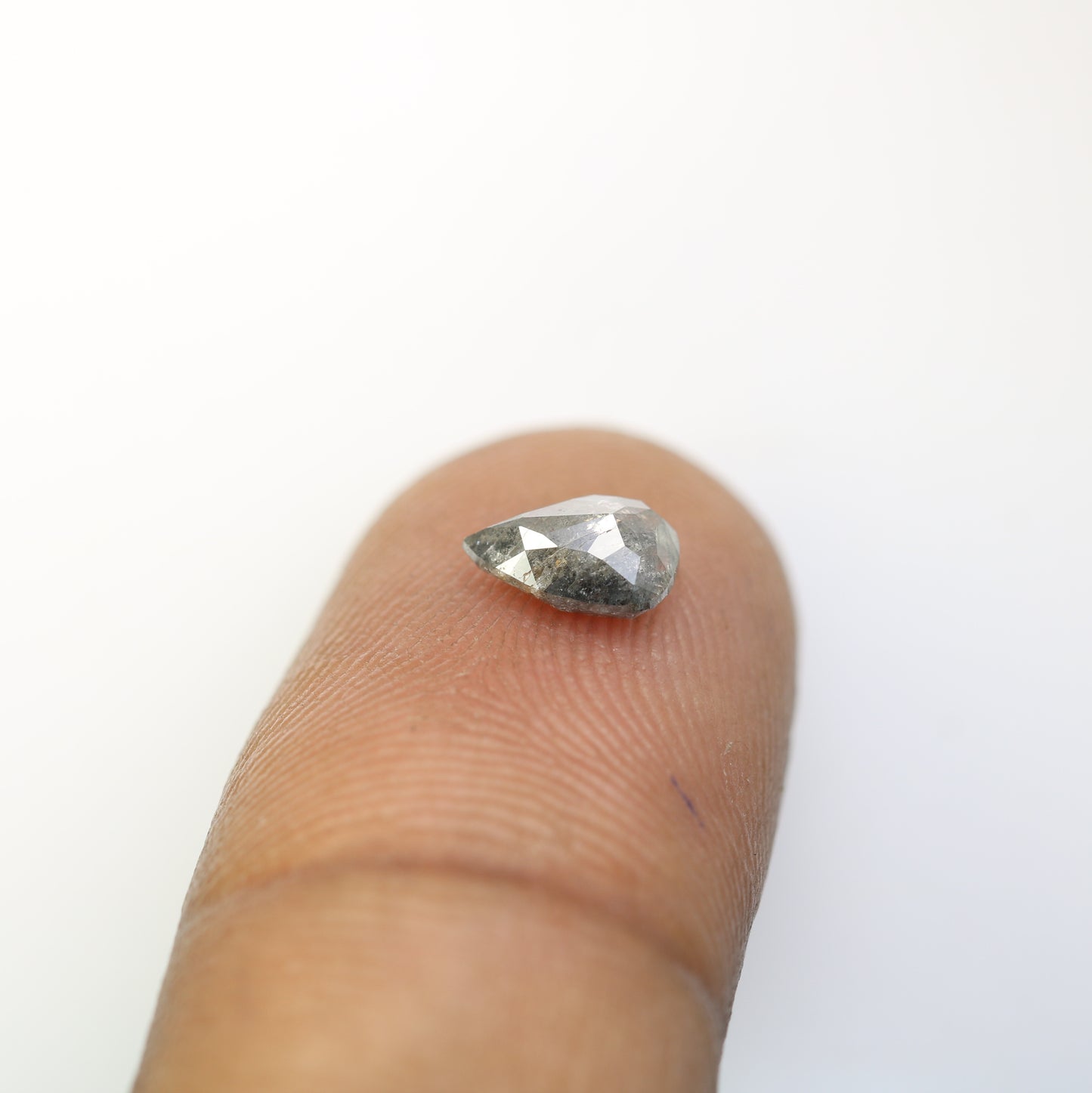 0.88 CT Salt And Pepper Pear Cut Natural Diamond For Engagement Ring - JayKrishna Diamond