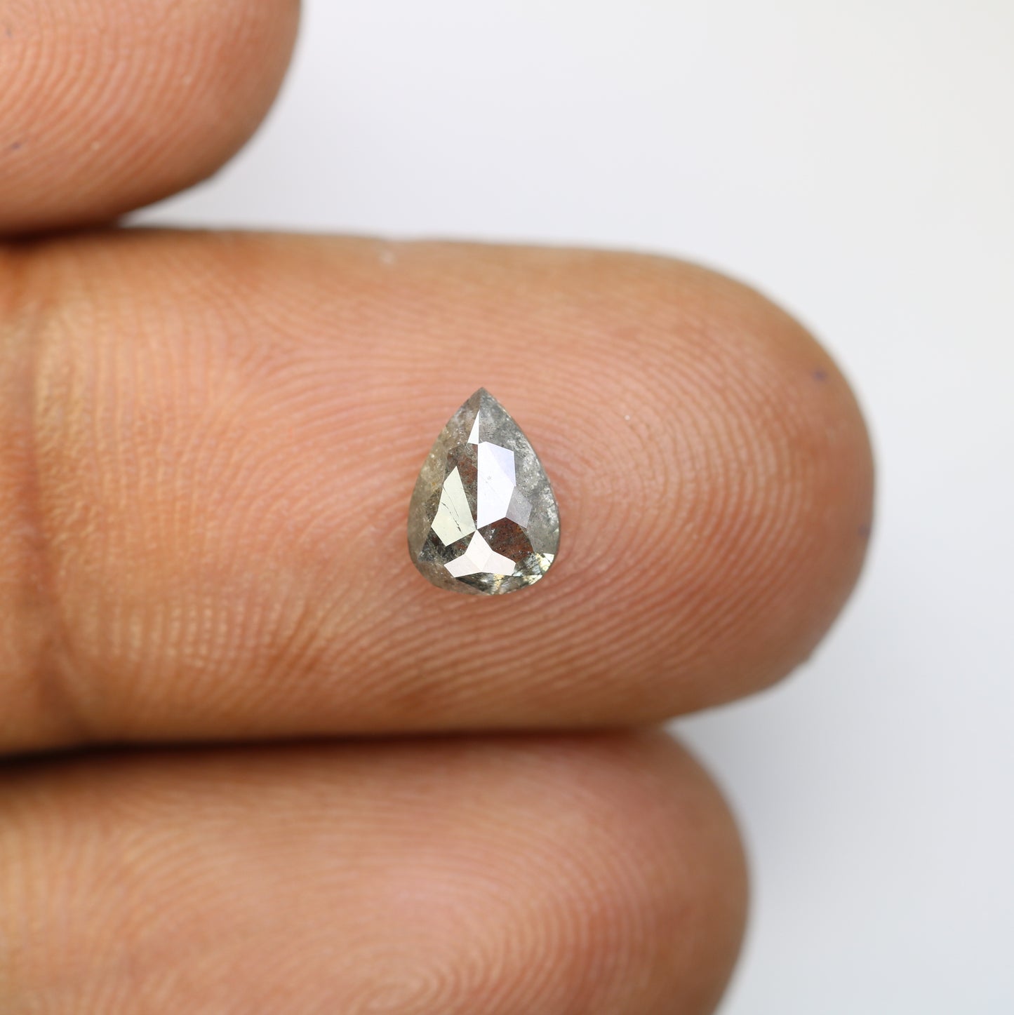 0.88 CT Salt And Pepper Pear Cut Natural Diamond For Engagement Ring - JayKrishna Diamond