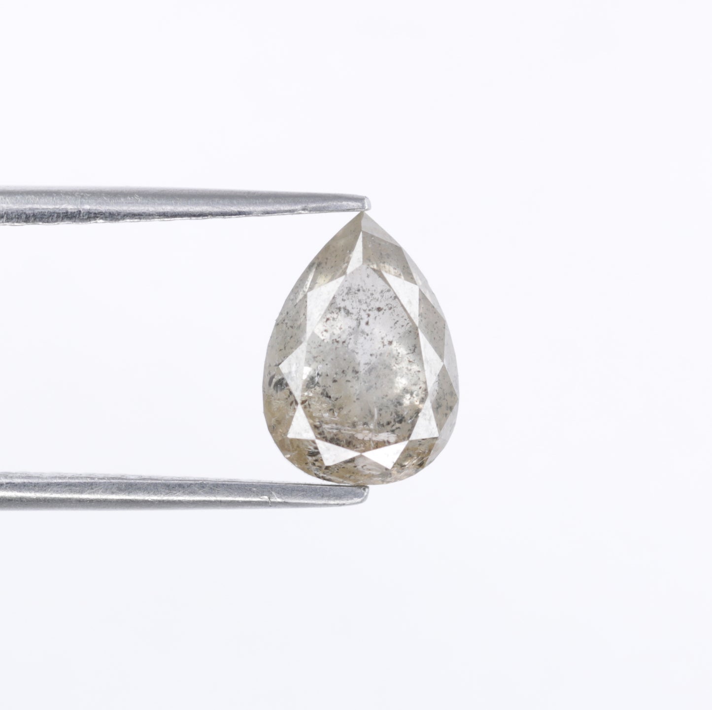 2.08 CT Natural Salt And Pepper Fancy Pear Shape Diamond For Wedding Ring - JayKrishna Diamond