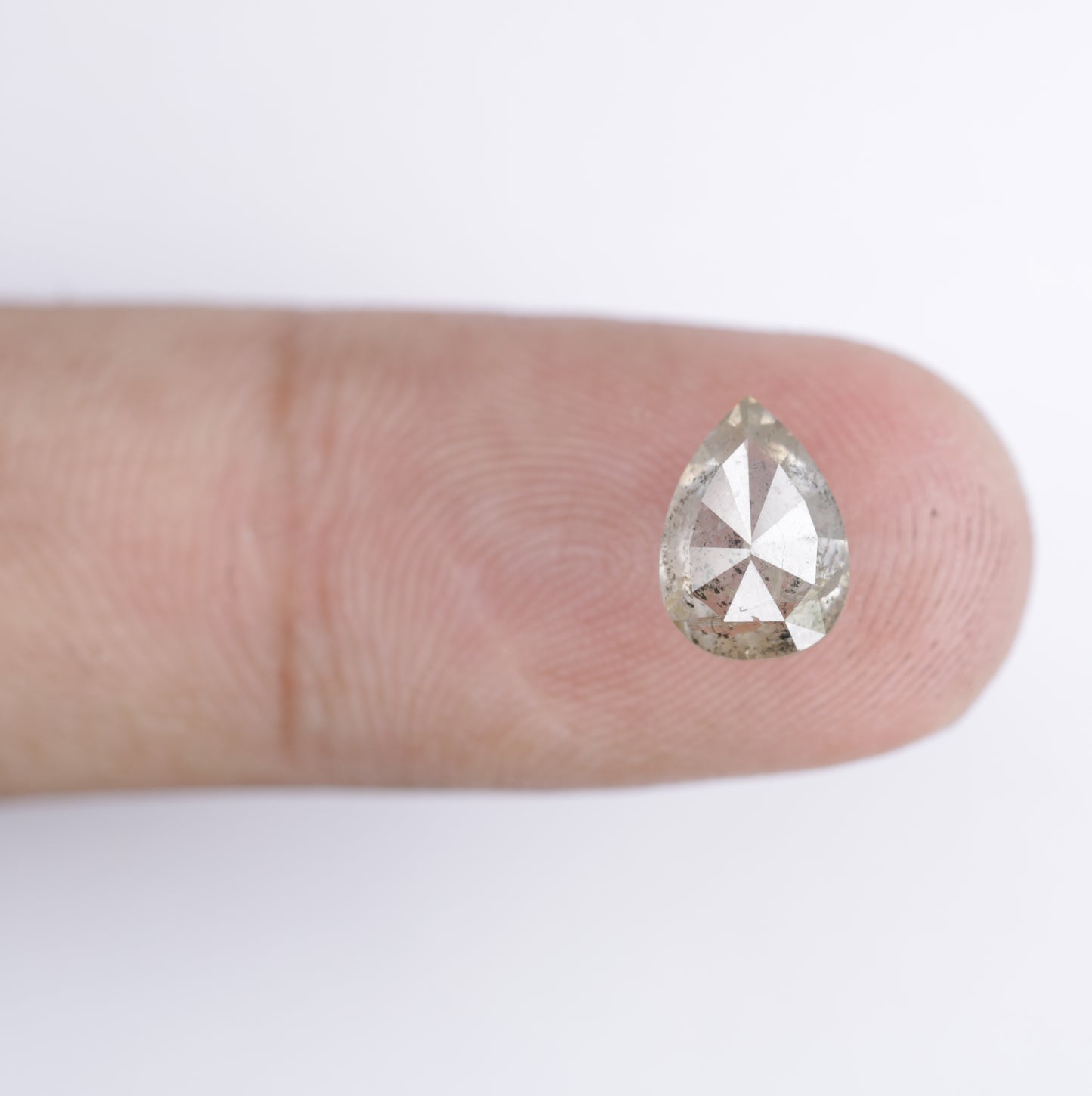 2.08 CT Natural Salt And Pepper Fancy Pear Shape Diamond For Wedding Ring - JayKrishna Diamond